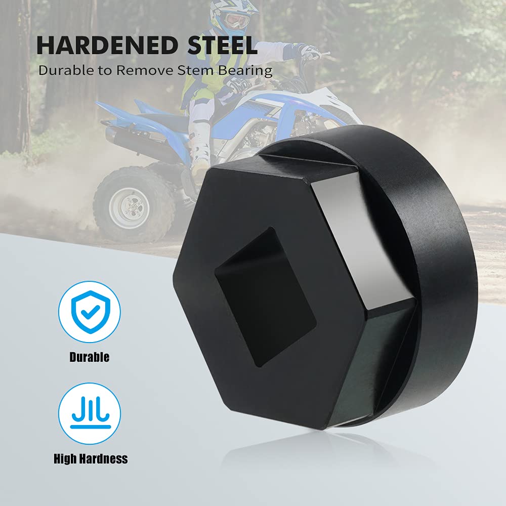 NICECNC Steering Stem Bearing Nut Bolt Removal Tool Compatible with Yamaha Raptor 700 660R 350, YFZ450 YFZ450R YFZ450X, Banshee 350 1988-2006, Wolverine Warrior Kodiak Grizzly 700 660 550 450 400 350