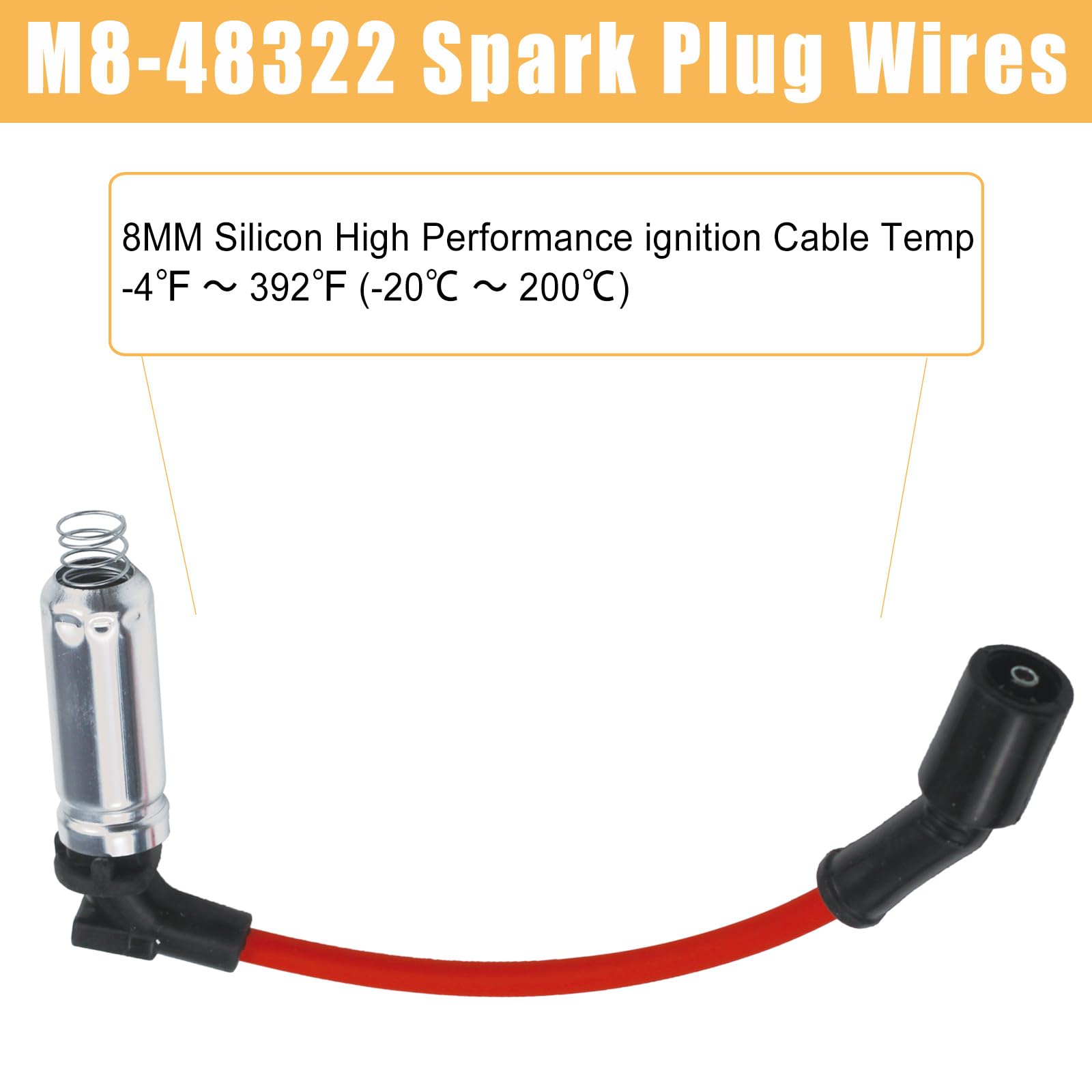 41-110 Iridium Spark Plugs & M8-48322 Spark Plug Wires for 5.3 6.0L 6.2L Chevy GMC Silverado Suburban Avalanche Cadillac Escalad