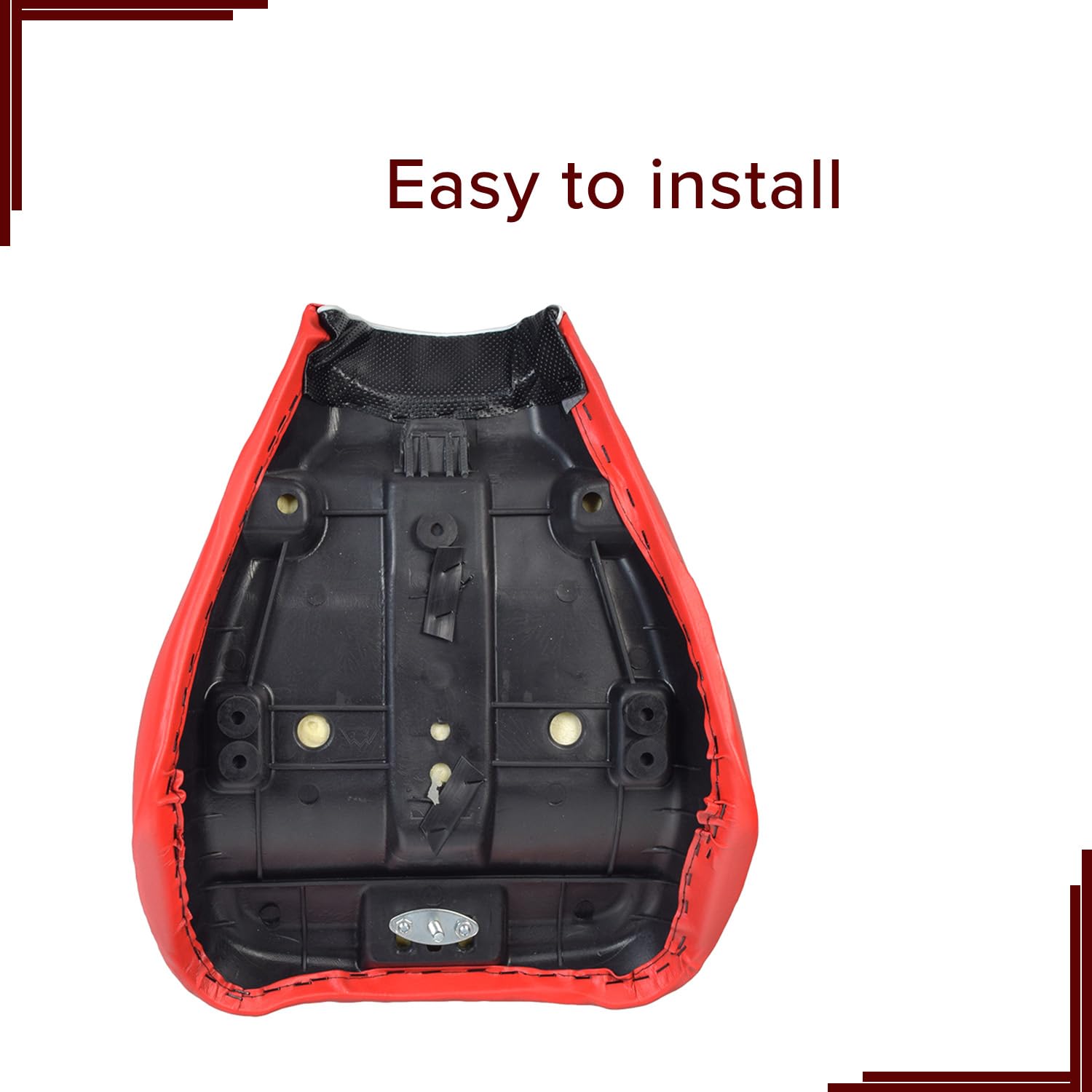 Alveytech Black & Red Seat For The Baja Mb165 & Falcon Mini Bikes - Replacement Stylish Comfortable Seat, Gas/Electric Power Scooter Accessories, Quad, 4-Wheeler Dirt Pit Pocket Bike Part, Diy Install