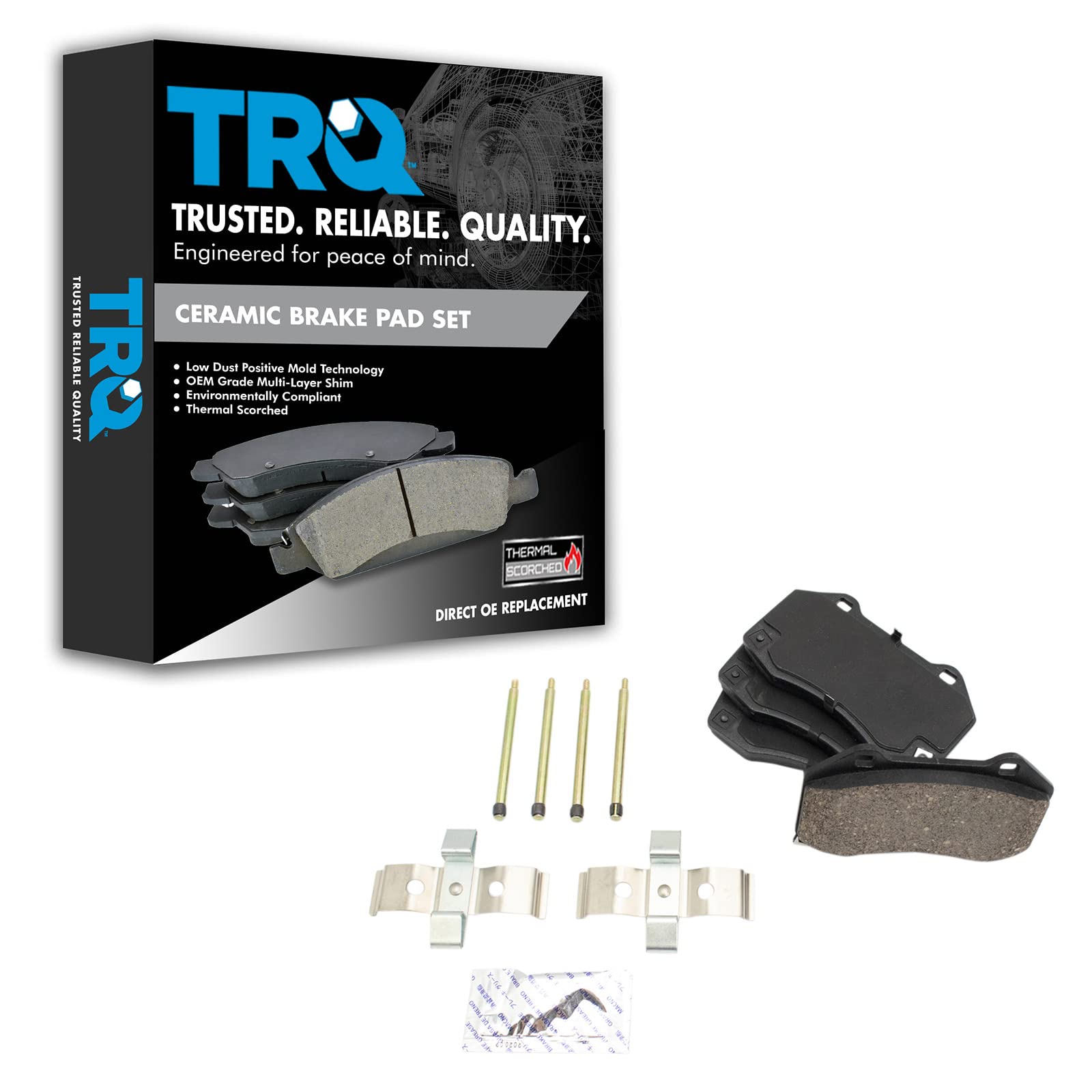 TRQ Front Brake Pads Ceramic Compatible with 2016-2019 Mazda MX-5 Miata