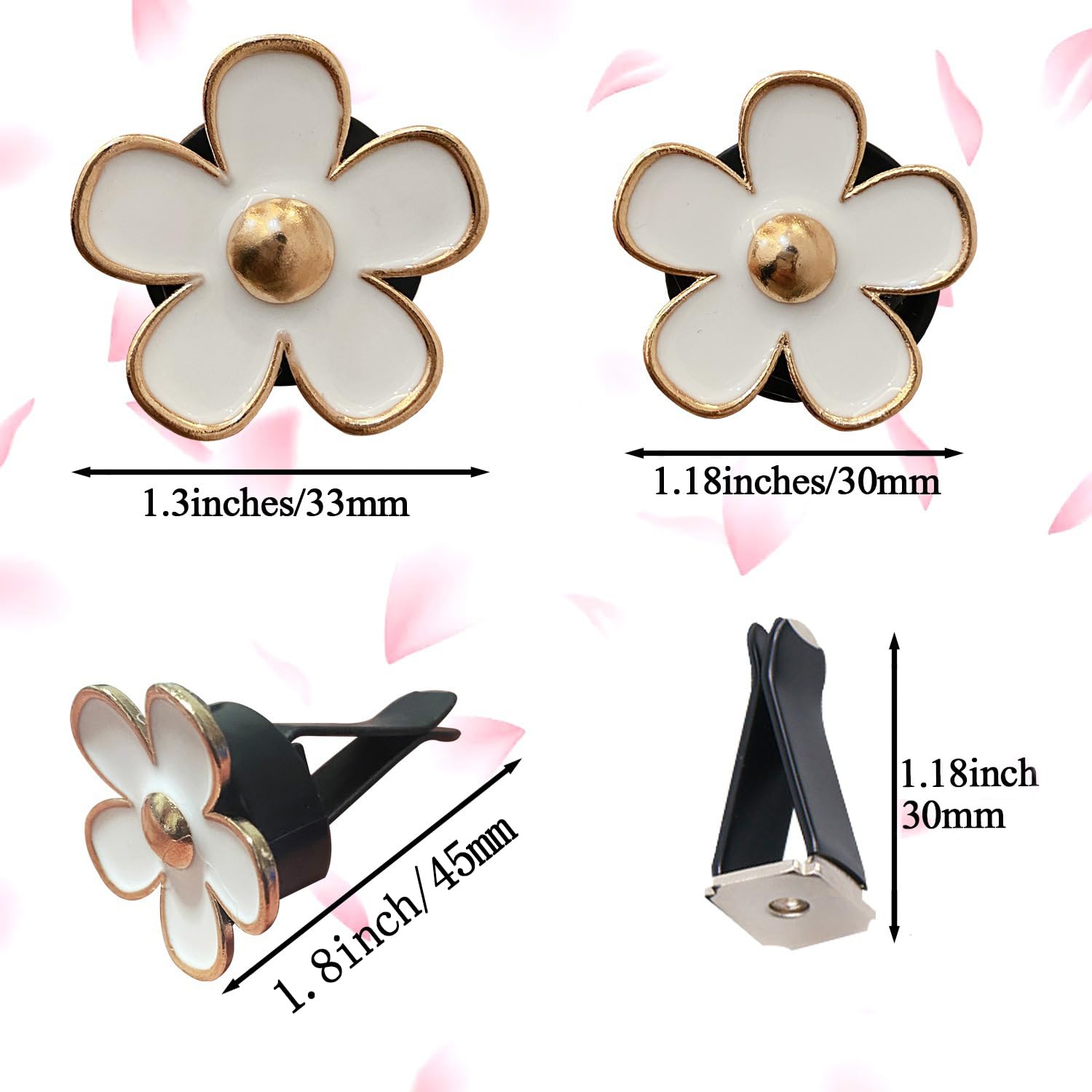 Car Air Freshener Vent Clips For Women 6 Pieces Cute Car Vent Clips Decorations Daisy Flower Car Accessories Air Freshener Clips
