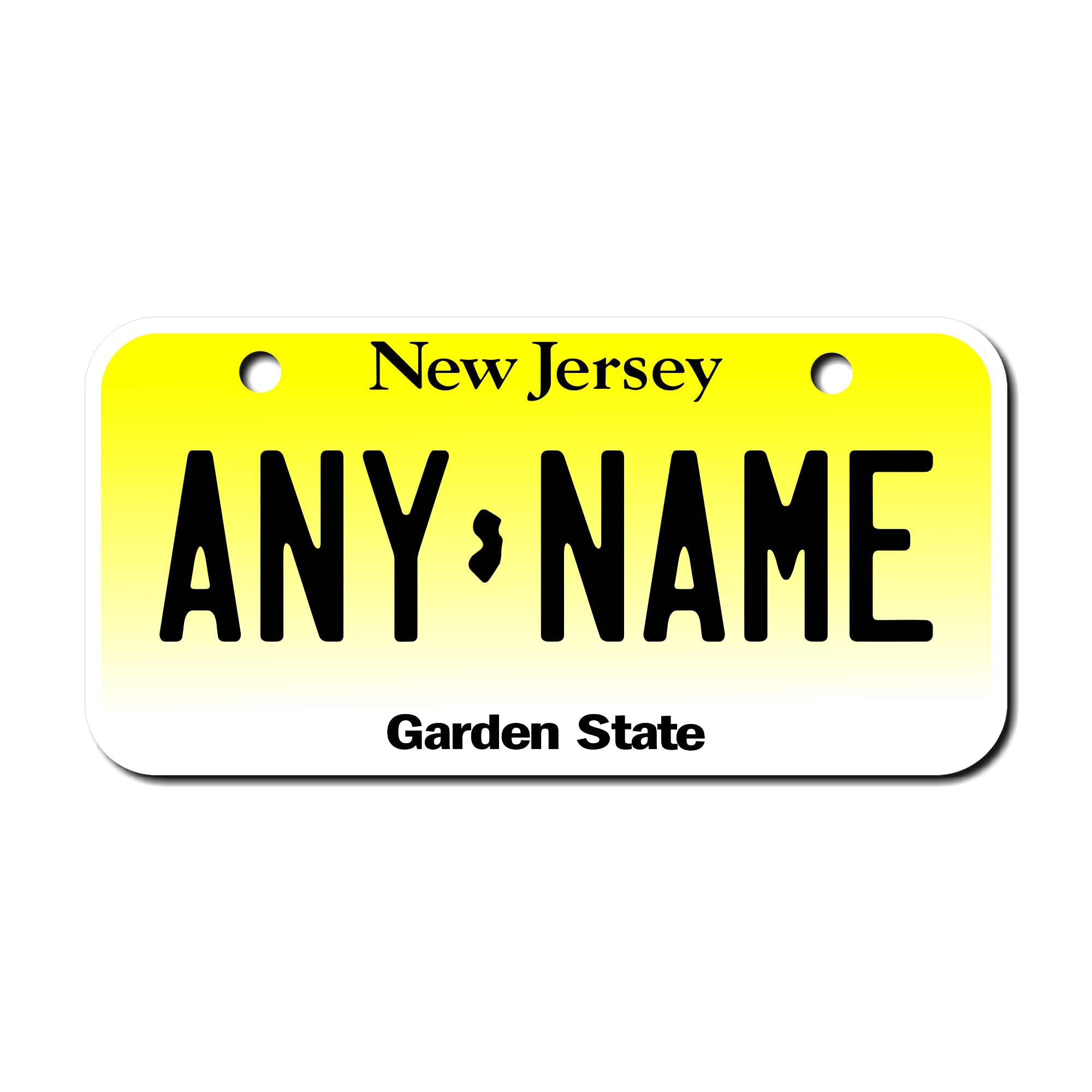 Teamlogo Personalized New Jersey License Plate - Sizes For Kid 'S Bikes, Cars, Trucks, Cart, Key Rings Version 1 (3 X 6 Aluminum