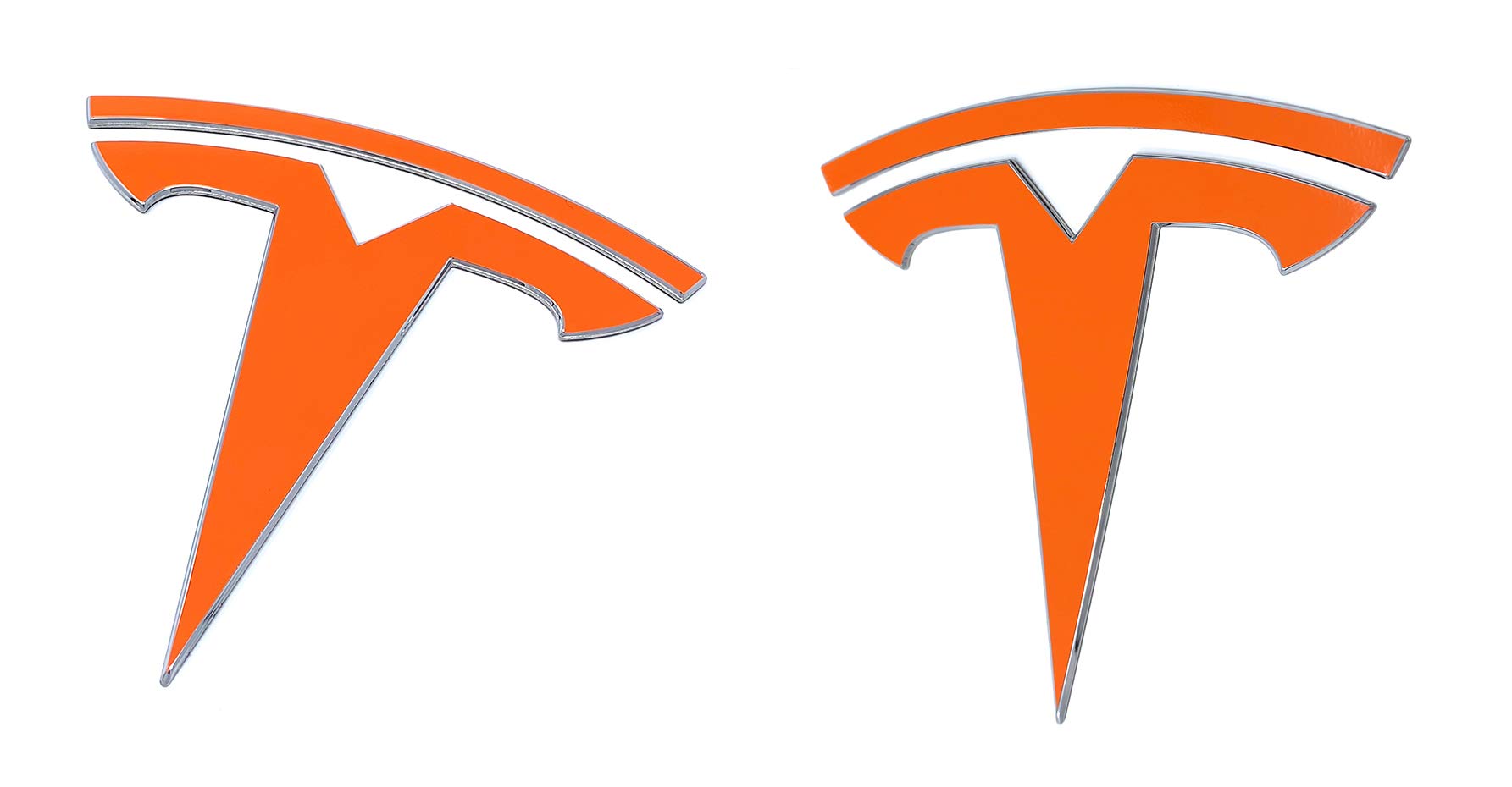 Logo Decal Wrap For Tesla Model Y, 4-Pc Set (Gloss Orange)