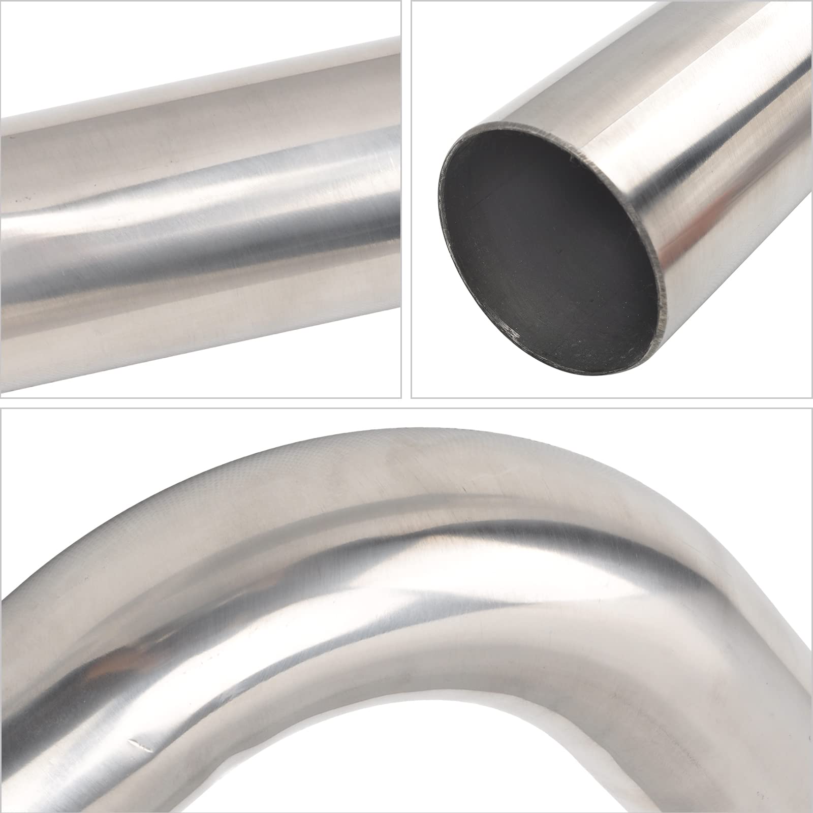 Fgjqefg 3 Inch 90 Degree Diy Custom Mandrel Exhaust Pipe Tube Pipe, T304 Stainless Steel, Universal Fit, 15.74 Inch End To End Length, 3'' Od Mandrel Bend Pipe 2Pcs