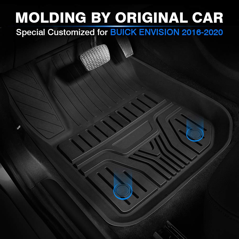 Mixsuper Custom Fit For Floor Mats Buick Envision Accessories 2016 2017 2018 2019 2020 All Weather Floor Liners Heavy Duty 2 Row
