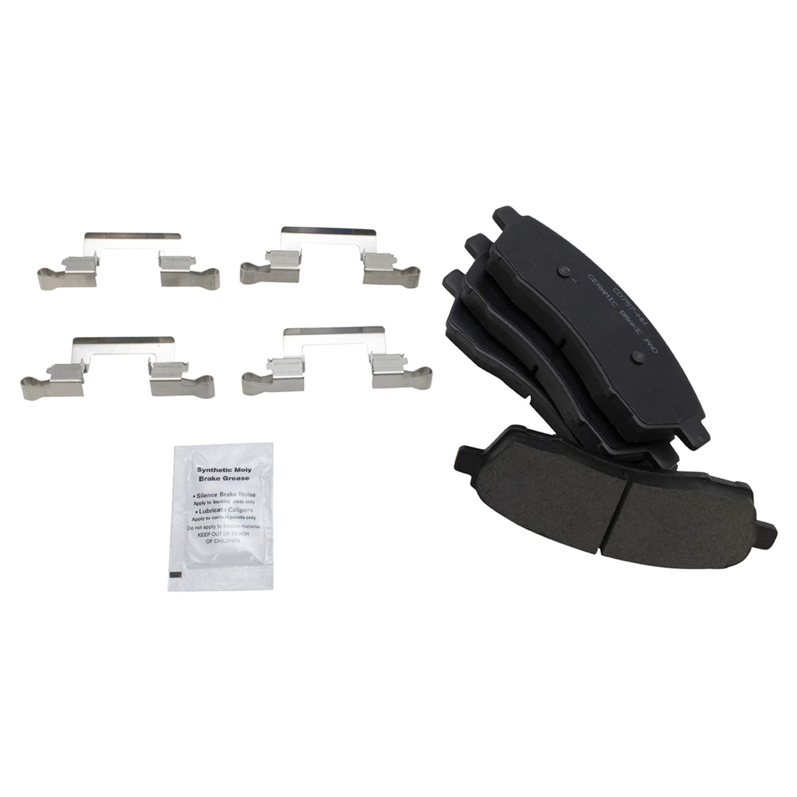 TRQ Rear Brake Pads Ceramic Compatible with 2000-2005 Ford Excursion 1999-2004 F-250 Super Duty F-350 Super Duty