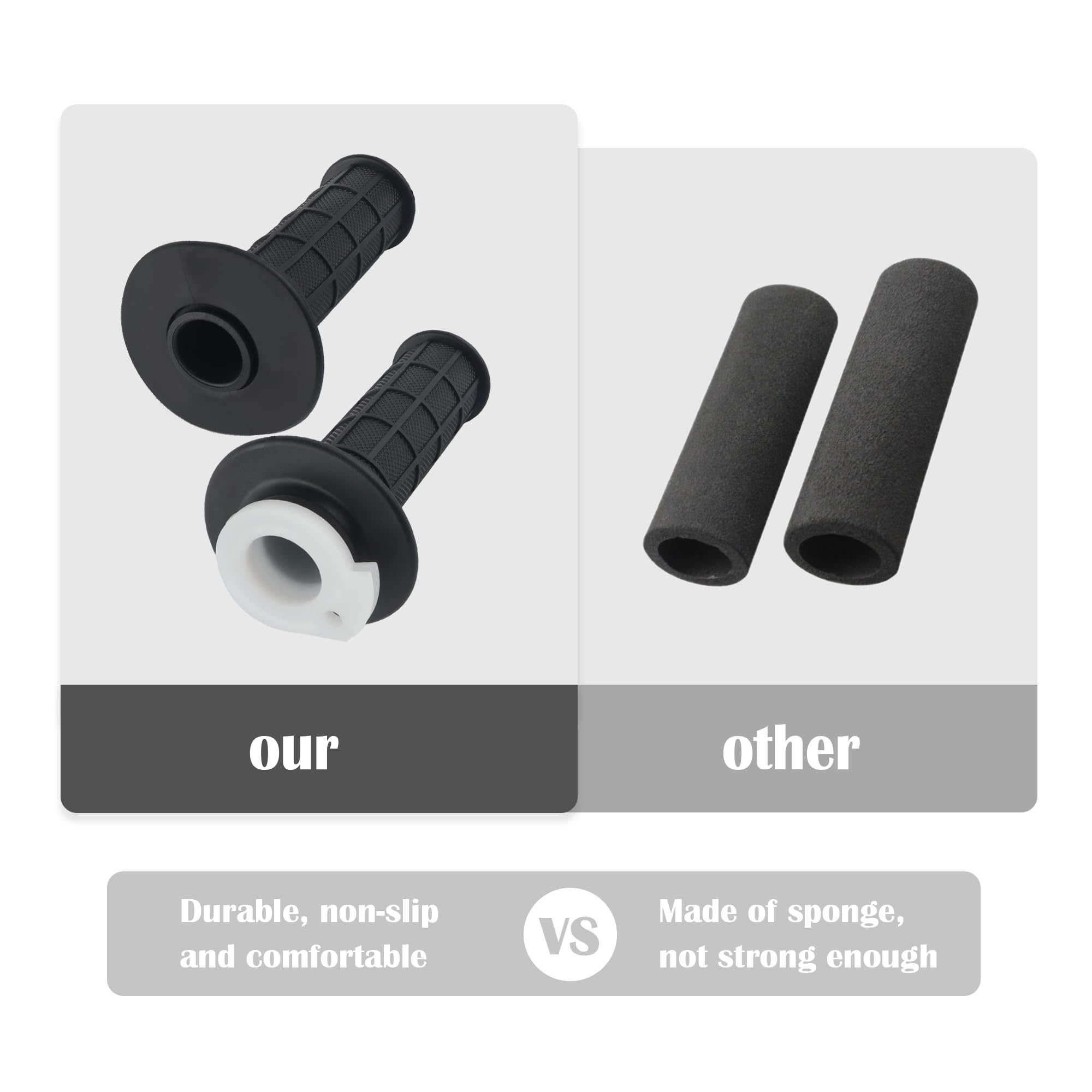 Ihotder Throttle Cable Kit,Motorcycle Handlebar Grips With Twist Throttle & 47' Throttle Cables,Universal Bike Throttle Assembly Compatible With 7/8' 110-250Cc Motorcycle Bike Atv