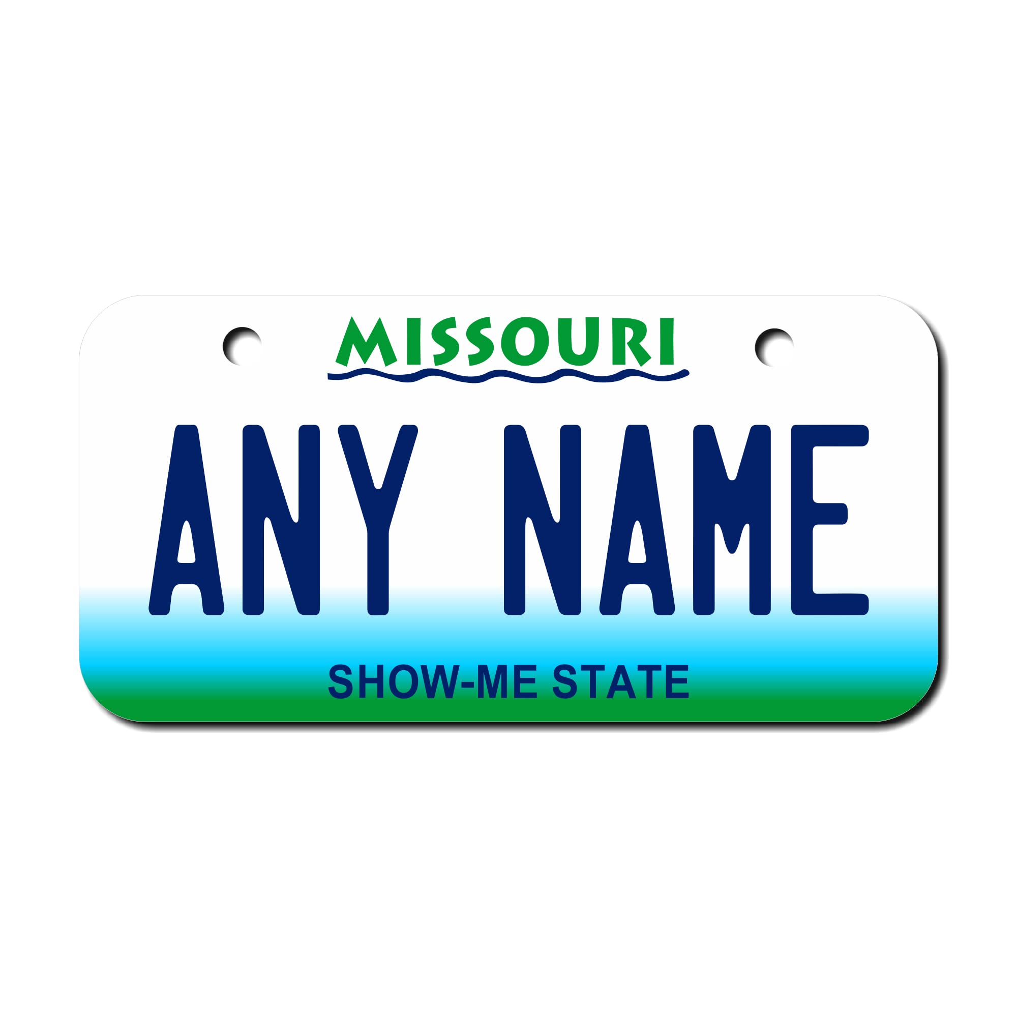 Teamlogo Personalized Missouri License Plate - Sizes For Kid 'S Bikes, Cars, Trucks, Cart, Key Rings Version 1 (3 X 6 Aluminum L