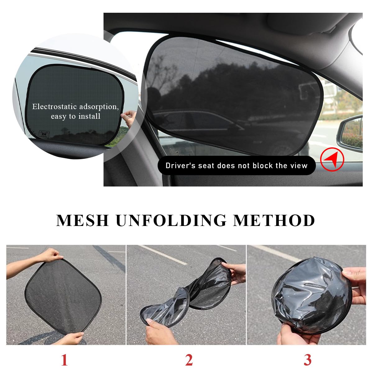 povtii 2 PCS Car Window Shade, 19.5''  12.2'' Vehicle Sunshade Protector for Side and Rear Window, Automotive Sun Protection You