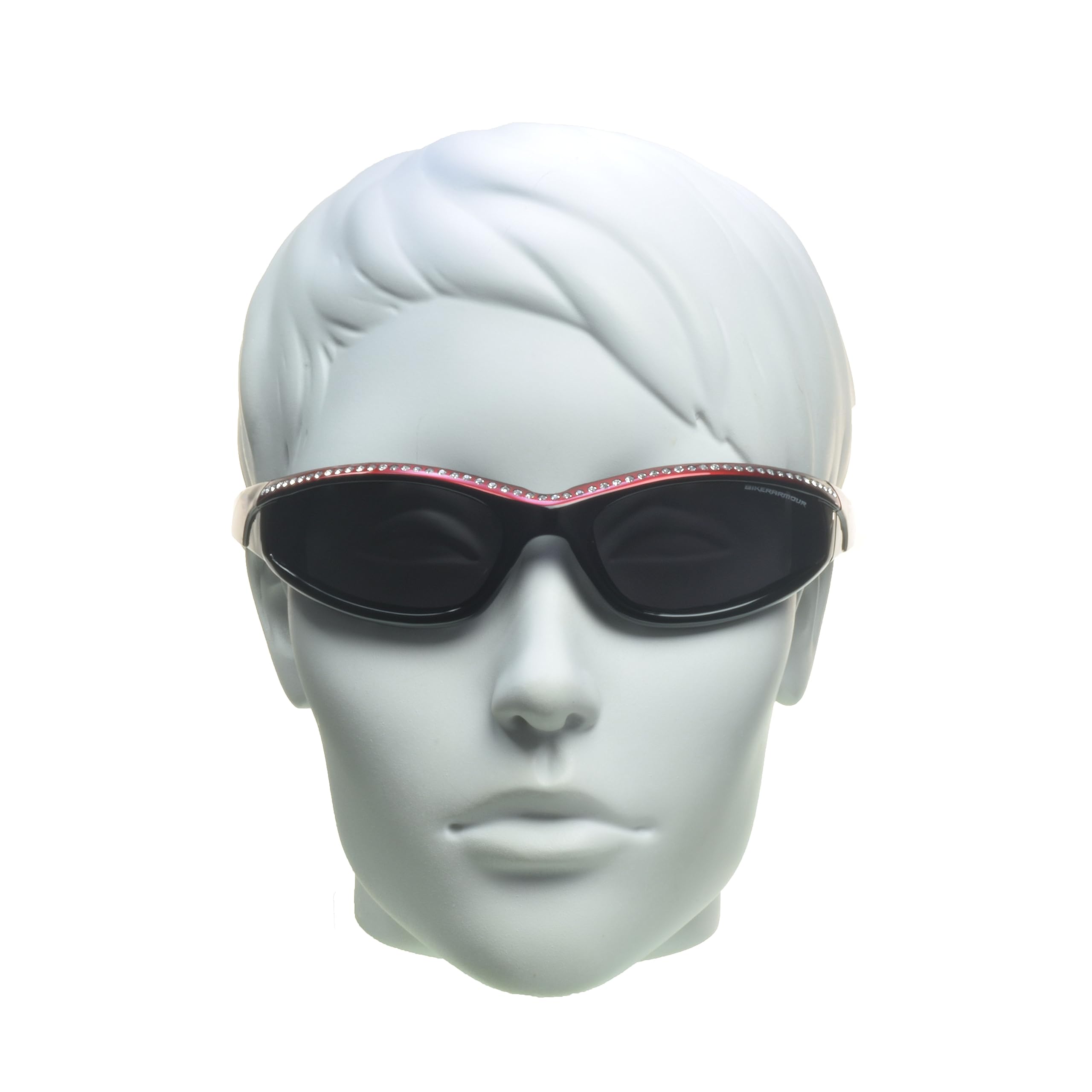 Bikershades Rhinestone Womens Motorcycle Biker Riding Safety Sunglass Foam Padded Bling Bling Wrap Blocks Wind Dust Smoke Lens R