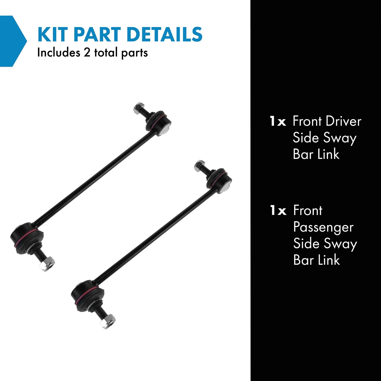 Trq Front Sway Bar Stabilizer Link Set Compatible With 2002-2008 Jaguar X-Type