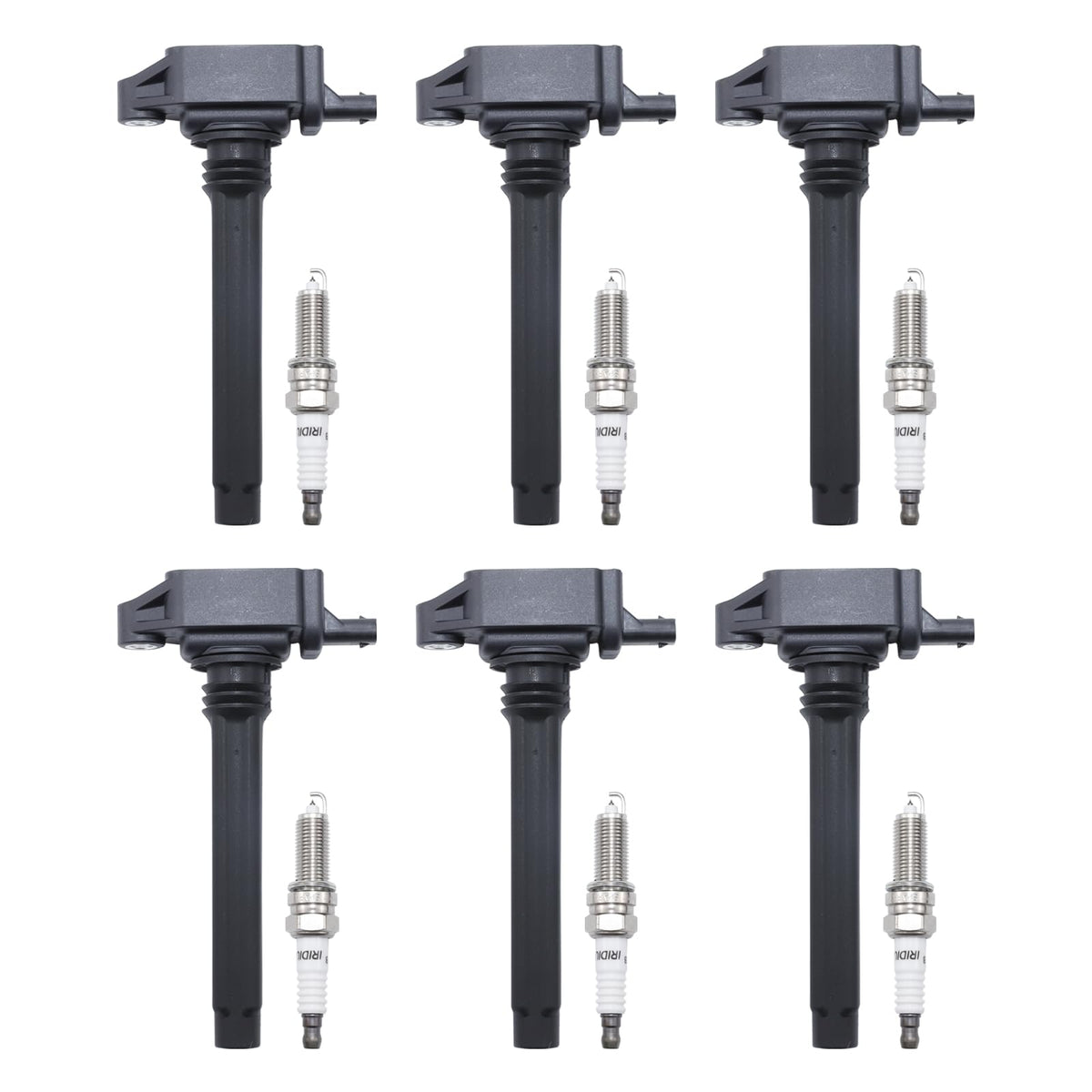 HENGCOOL Spark Plugs & Ignition Coils Set 6 Packs UF648 Compatible with Chrysler & Dodge 3.6L 2011-2021 - for 200 300 Town & Cou