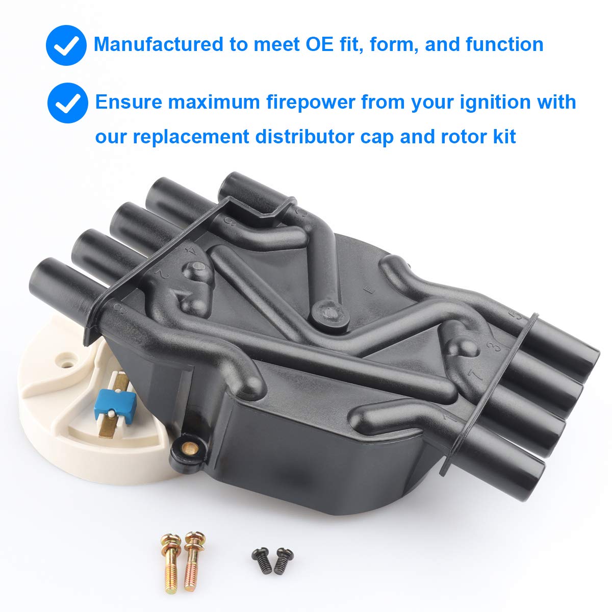 Ignition Distributor Cap And Rotor Kit, Replace D329A 10452459 Compatible With Chevy Gmc 5.0 5.7 Vortec 305 350 454-1996-1999 C1