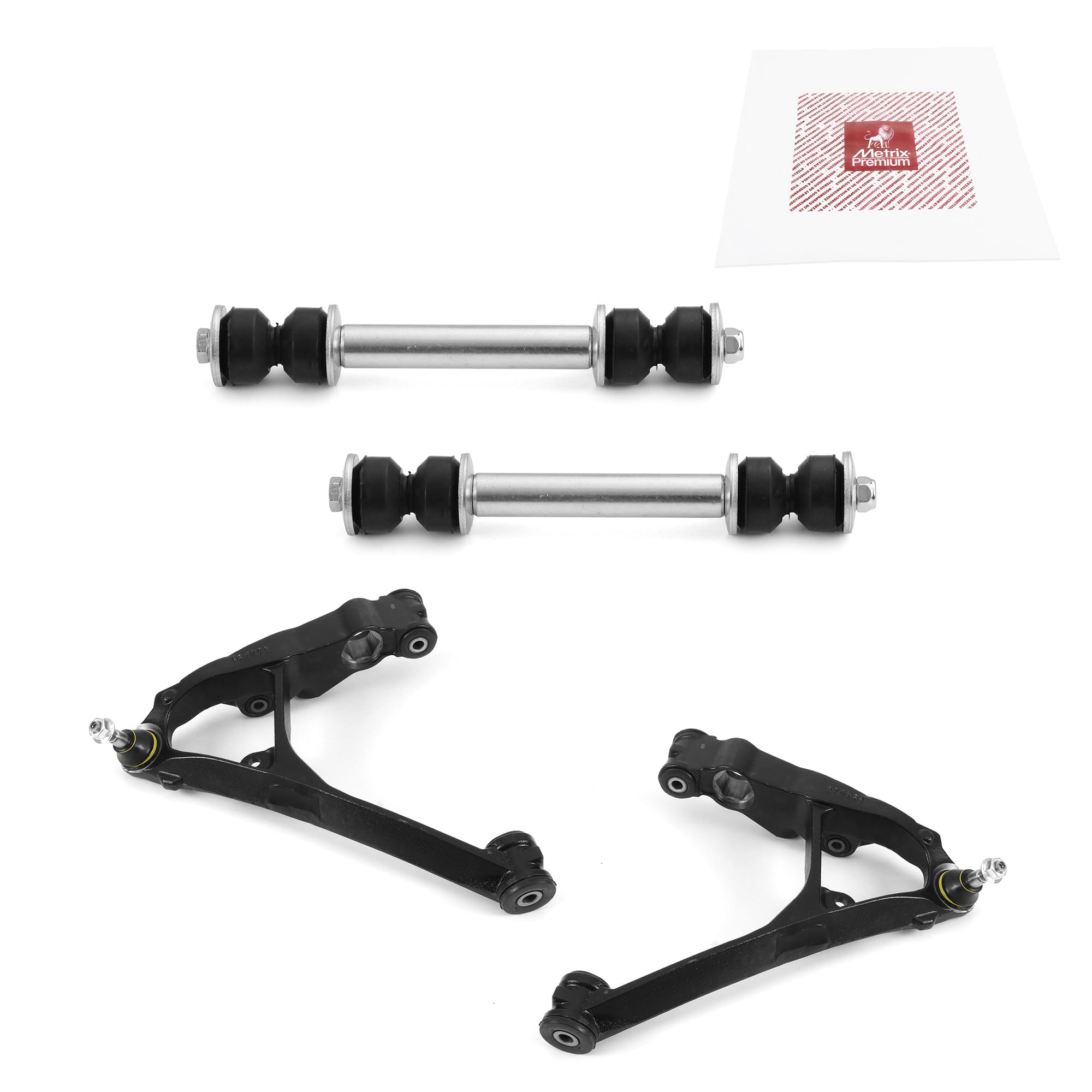 Metrix Premium Chassis Parts - 4 Pc Front Lower Control Arm & Front Sway Bar Stabilizer End Link Kit Fits 02-06 Cadillac Escalad