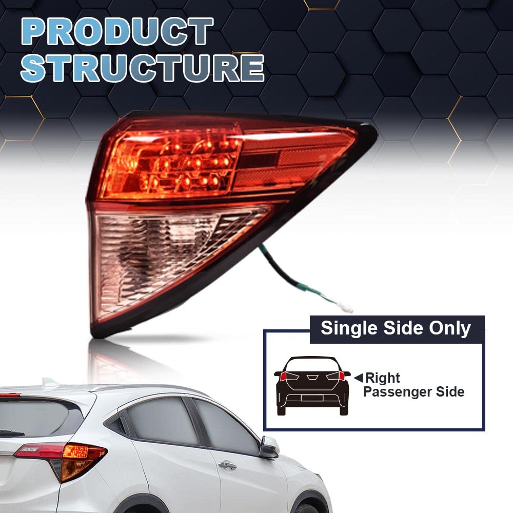 Pit66 Tail Light, Compatible With 15-19 Honda Hr-V Outer Tail Lamp Right