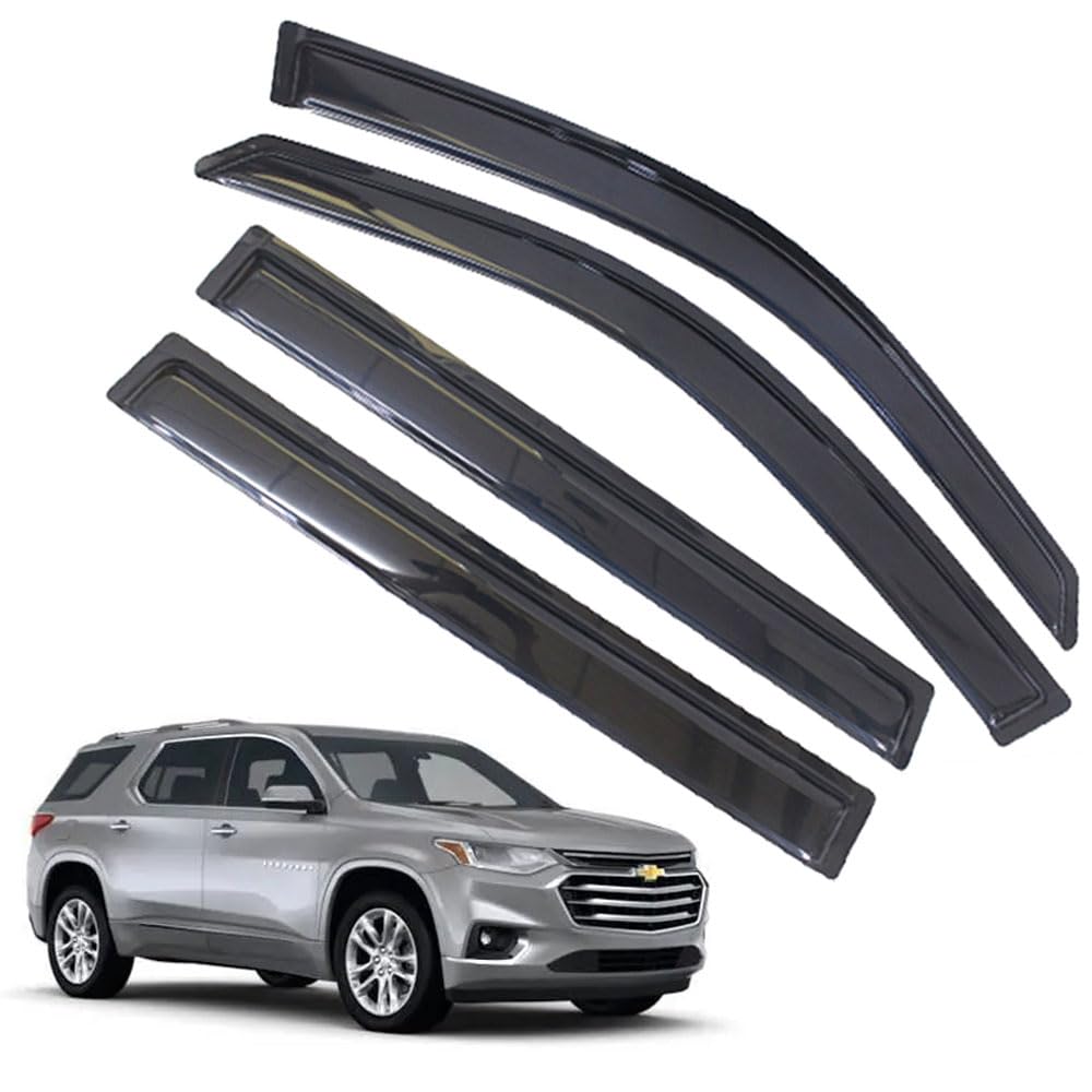 Rain Guards For Chevrolet (Chevy) Traverse 2018-2023, Tape-On Side Window Deflectors For Chevrolet Traverse, Window Visors For C