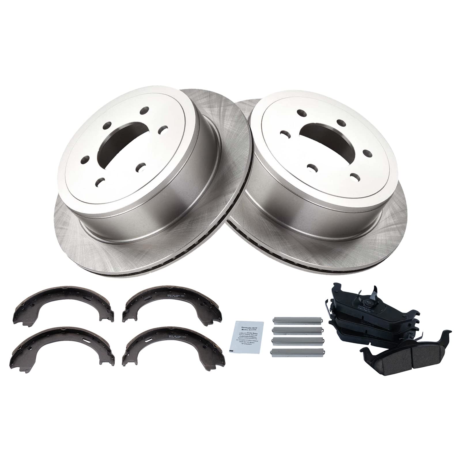 Trq Rear Ceramic Brake Pad & Rotor Kit Compatible With 2009-2011 Ford F-150