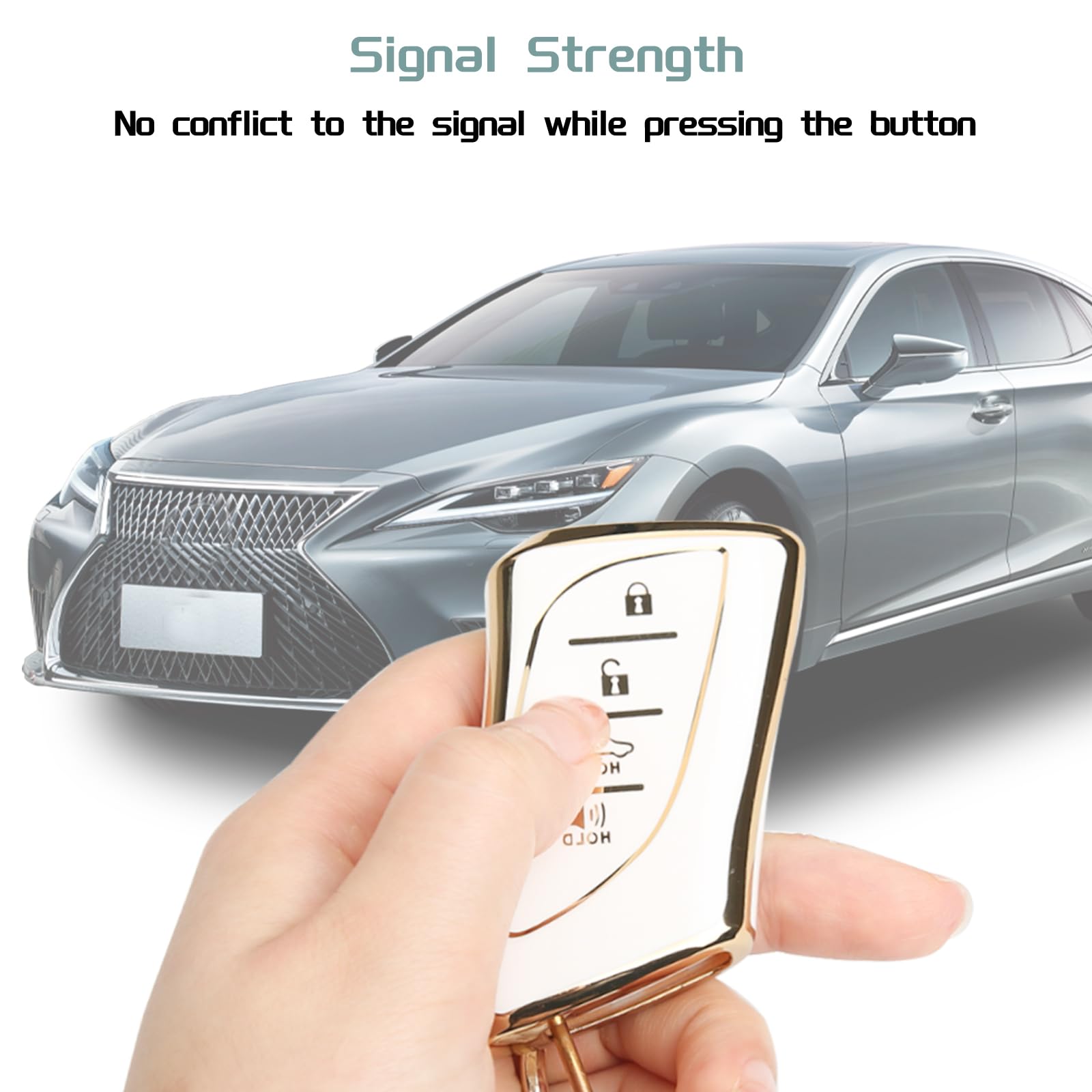 For Lexus Key Fob Cover With Keychain Compatible With 2018-2023 Es350 Rx350H Lc500H Ls500H 2019-2023 Ux200 Ux250H Es250 Es300H 2