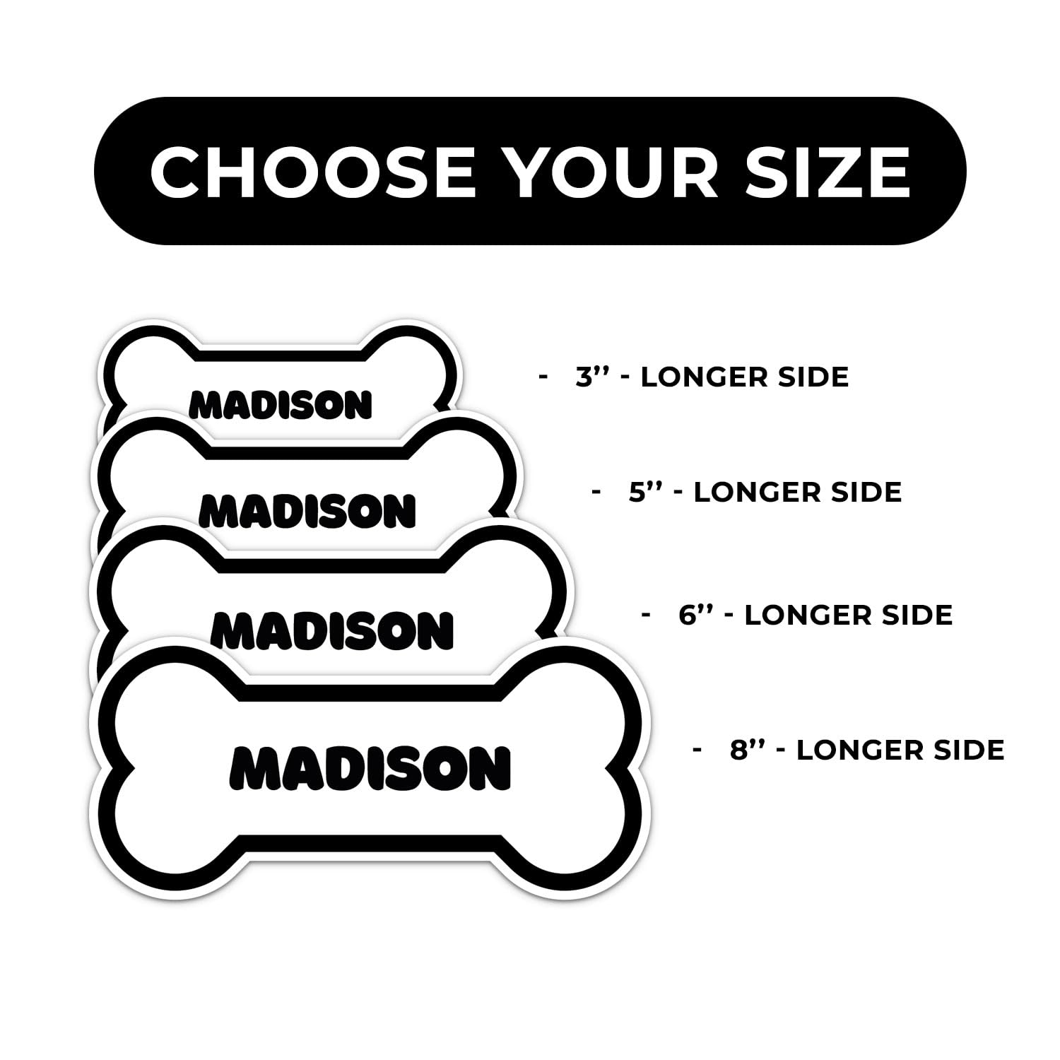 Madison Dog Name Sticker - Waterproof Vinyl Decal For Car Bumper, Laptop, Water Bottle, Wall, And Window, Size - 5'' Longer Side