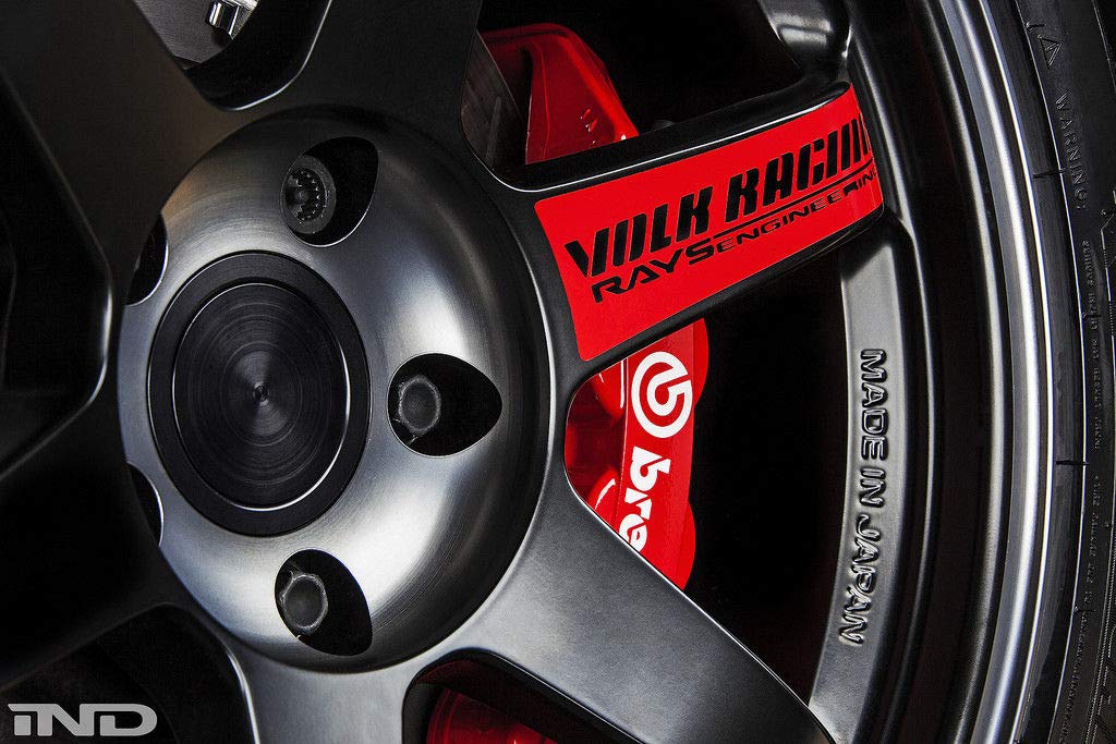 Montree Shop Jdm Reflective Rays Volk Racing Te37Sl Wheel Sticker Decal Red Black Letterdrift