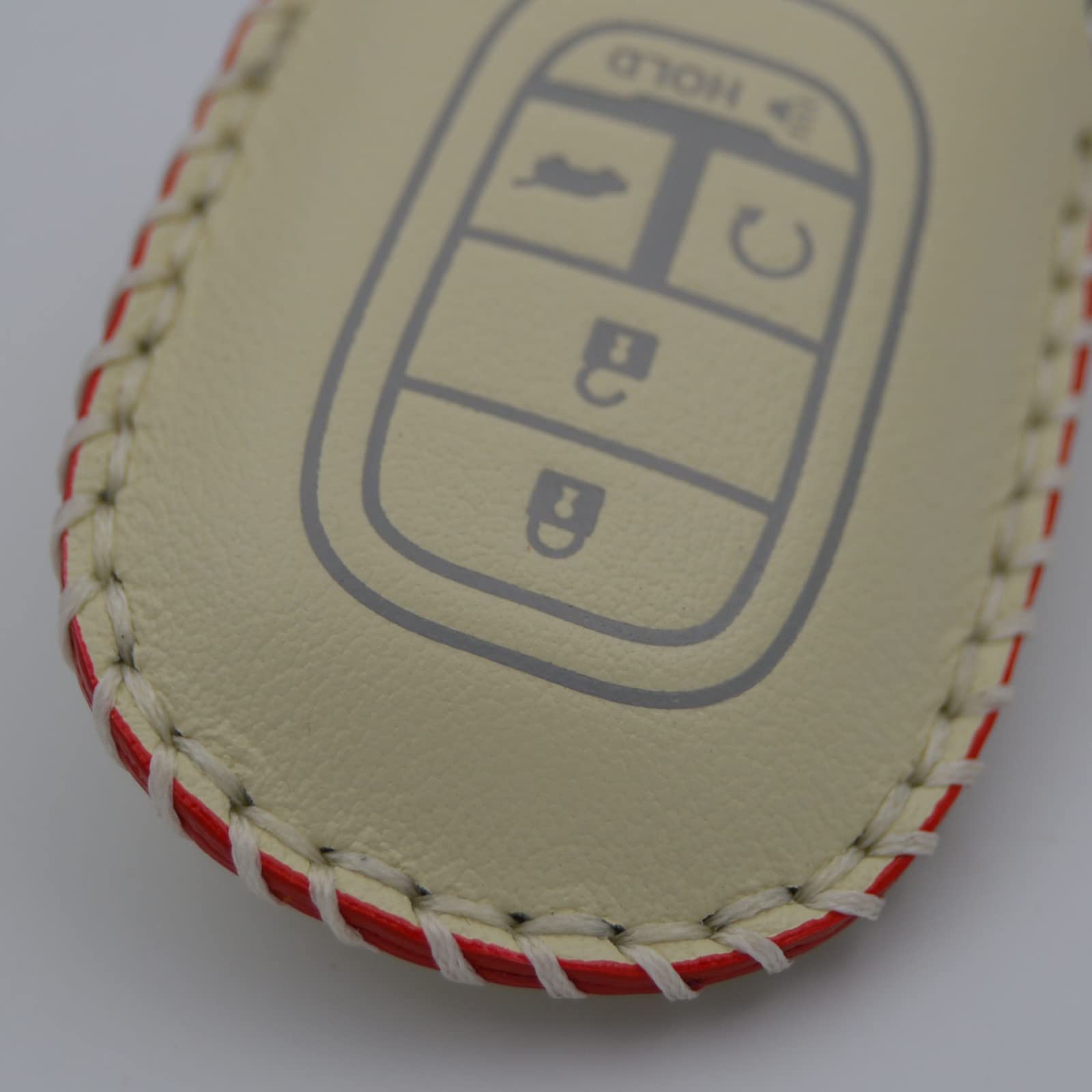 Leather Key Cover + Keychain + Hook Compatible With 2022 To 2025 Honda Civic Accord Cr-V Hr-V V Pilot Si Ex Ex-L Touring