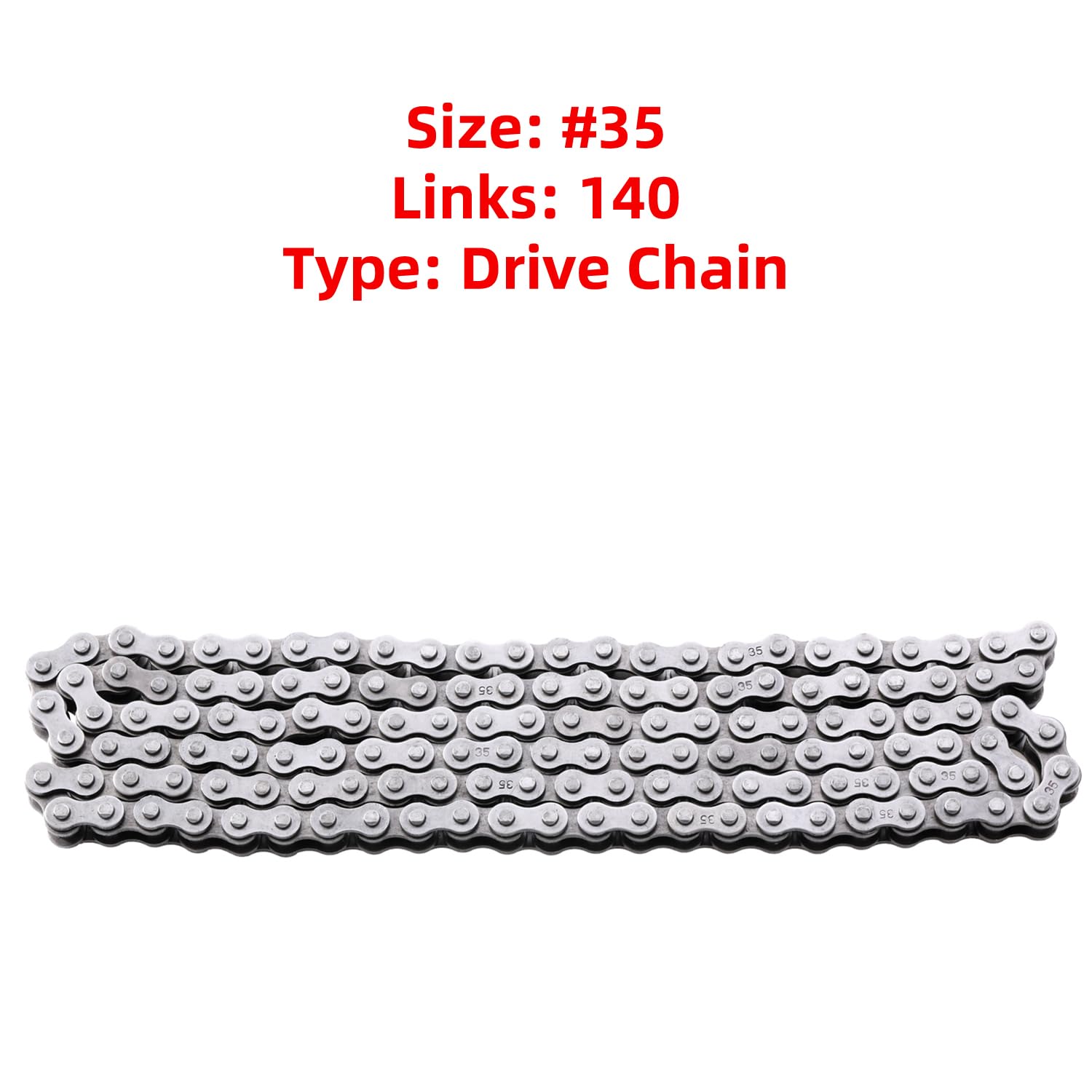 Kamier #35 Drive Roller Chain 140 Link For Baja Doodle Bug Racer Blitz Db30 Coleman Ct100U Cc100X Rt100 98Cc 100Cc 2.8Hp Mini Bike Monster Mega Moto 80Cc 105Cc Motovox Mbx10 Mbx11 212Cc Go Kart Parts