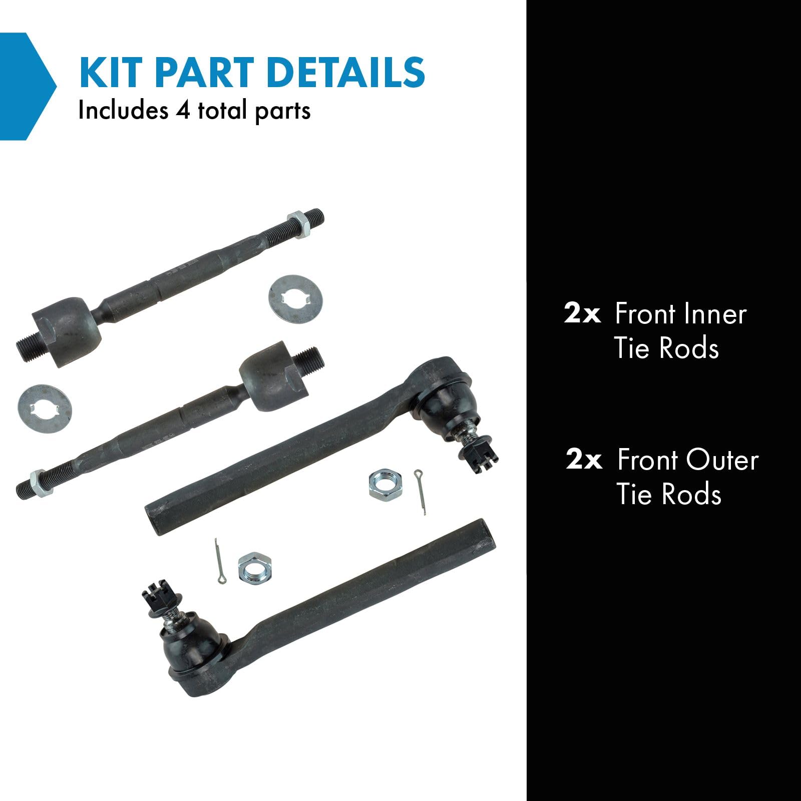 Trq Front Tie Rod Set Compatible With 2005-2010 Honda Odyssey
