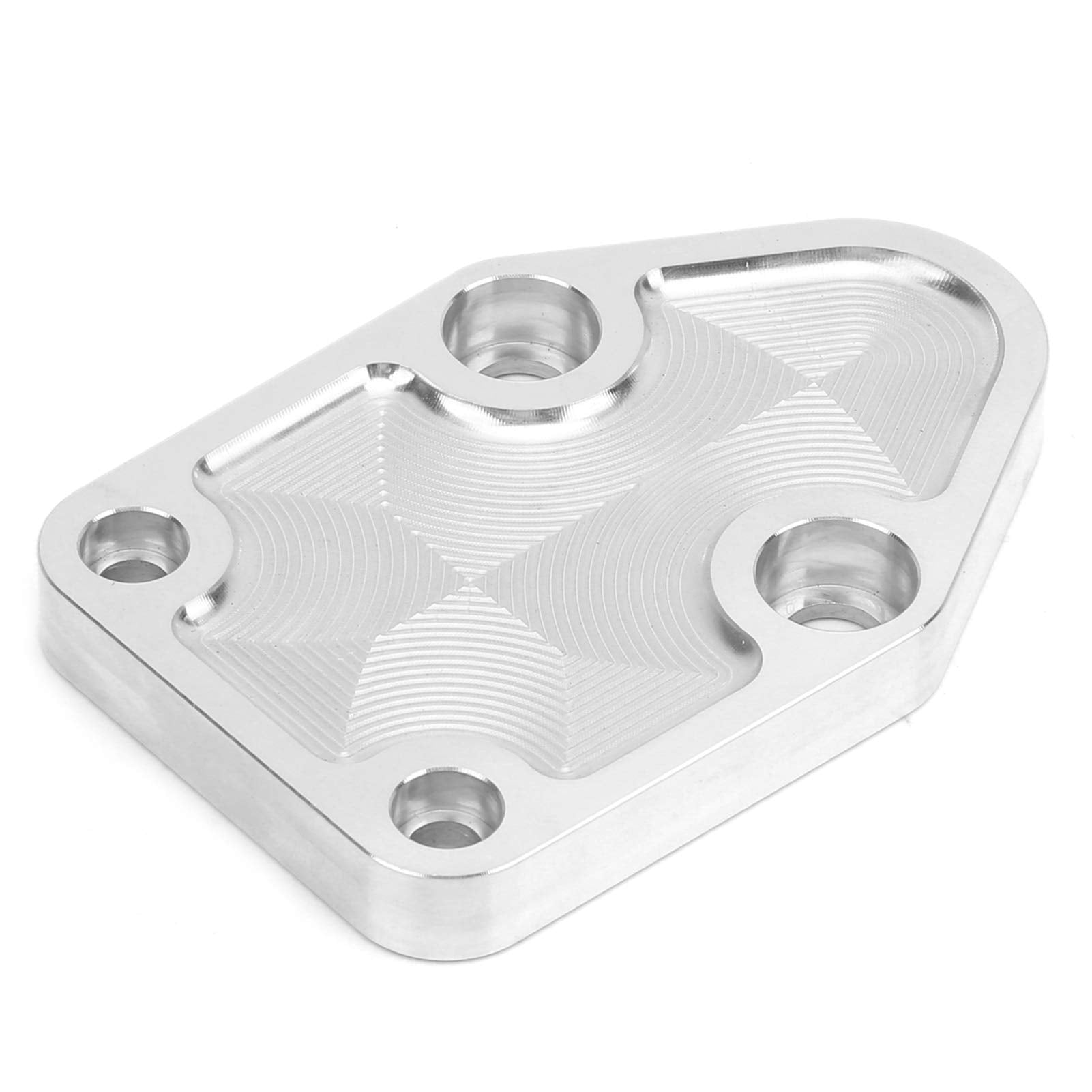 Camrusic Fuel Pump Plate with Gasket and Bolts, CNC Aluminum Fuel Pump Mounting Plate Kit Compatible with Chevy Small Block 283