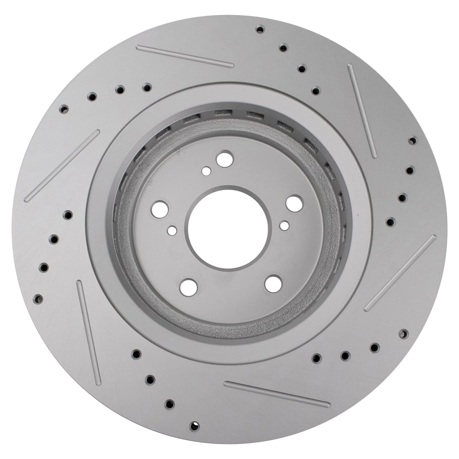 Trq Front Performance Brake Rotors Set Premium G-Coated Cross Drilled & Slotted Compatible With 2014-2016 Acura Mdx 2015-2020 Tl
