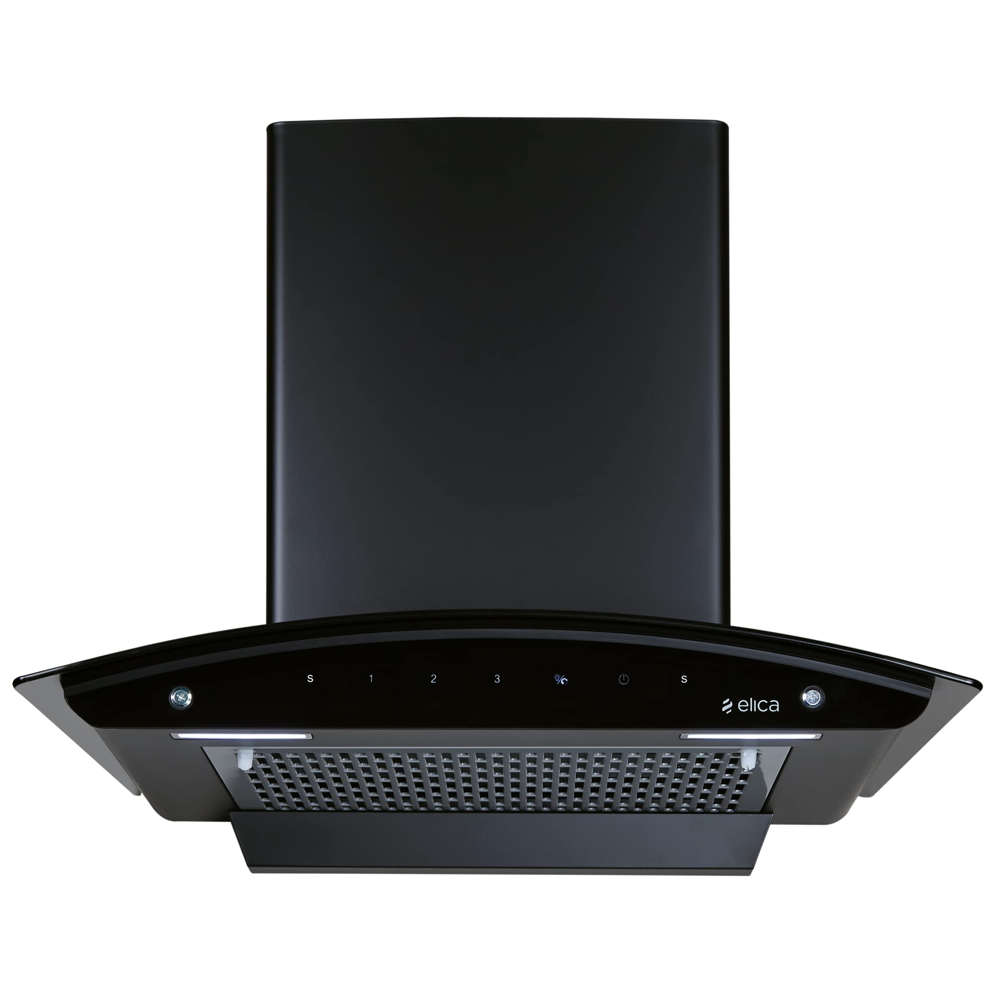 Elica 60 Cm 1200 M3/Hr Filterless Autoclean Kitchen Chimney (Fl 600 Slim Hac Ms Nero, Touch + Motion Sensor Control, Black)