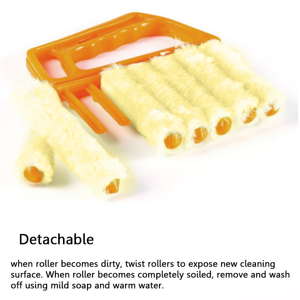 Blind Cleaner Brush , Blinds Dust Shutters , Mini Washable & Removable Window Air Conditioner Duster With 7 Slat Handheld Househ