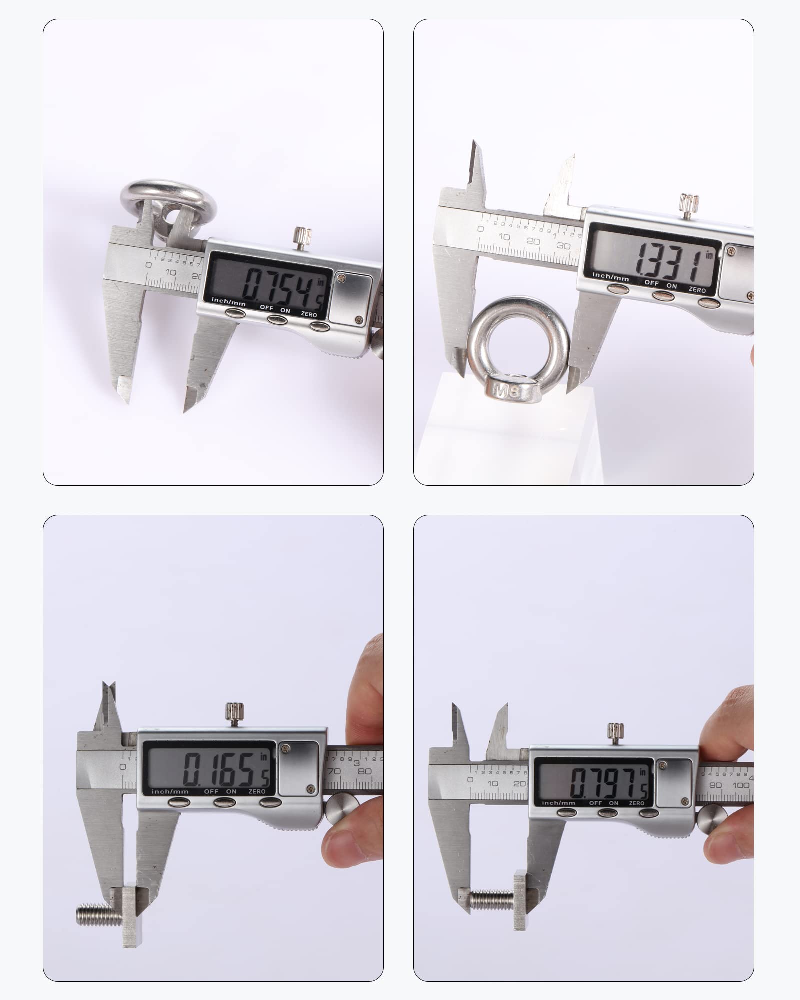 T Track Mount Tie Down Anchor For Roof Rack, M8 Heavy Duty Ring Shaped Eye Bolt, Stainless Steel T Bolt Eye Nut Tie Down Rings F