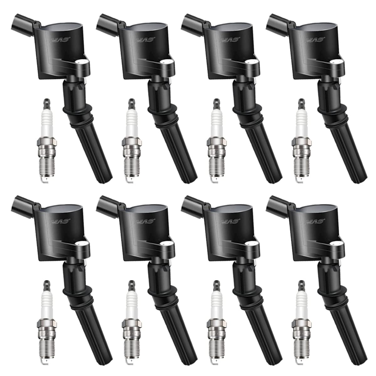 Mas Ignition Coil Dg508 & Motorcraft Spark Plug Sp479 Compatible With Ford Lincoln Mercury 4.6L 5.4L V8 Crown Victoria Expedition F-150 F-250 Mustang Dg457 Dg472 Dg491