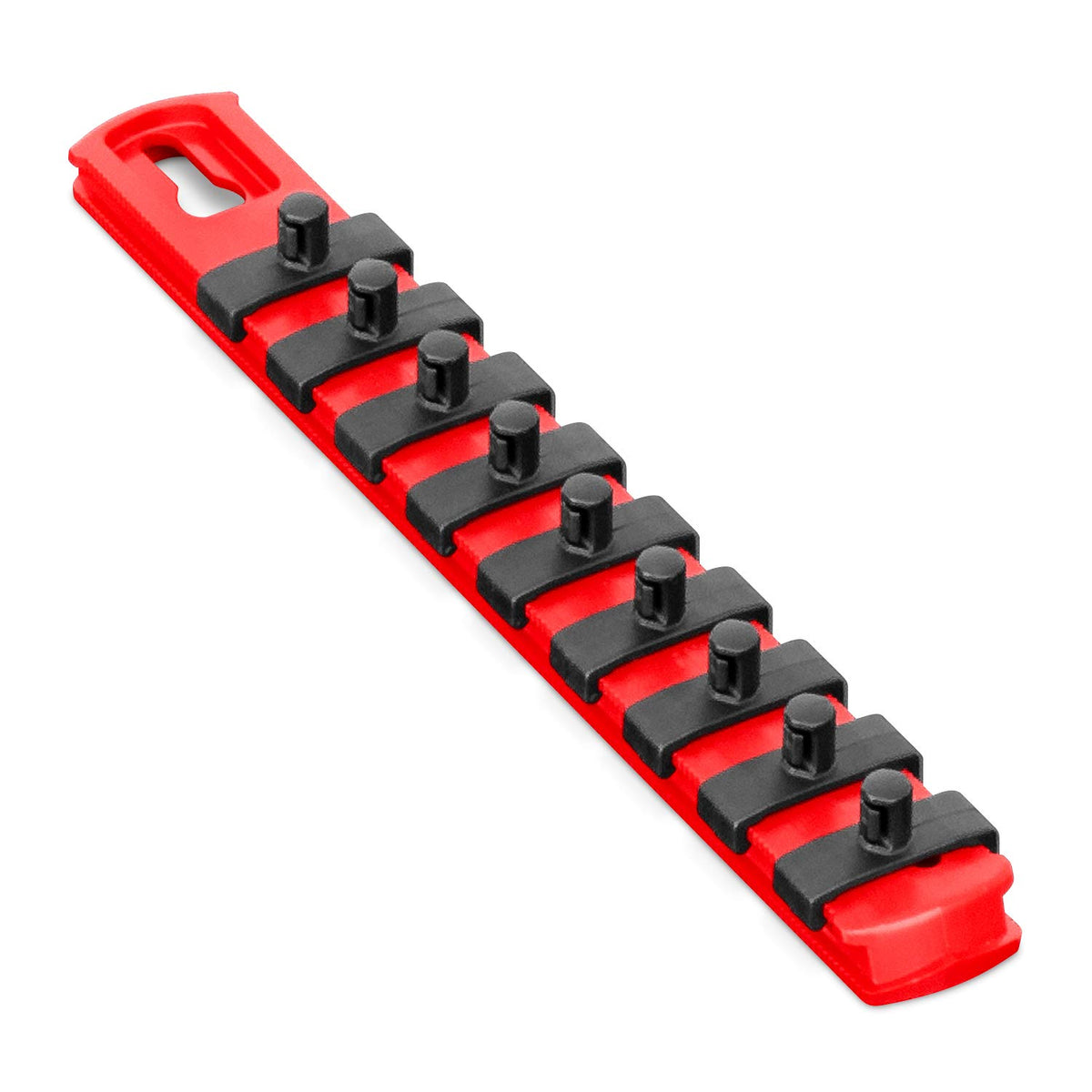 Ernst Manufacturing 8410 8-Inch Socket Organizer With 9 1/4-Inch Twist Lock Clips, Red (8410-Red-1/4)