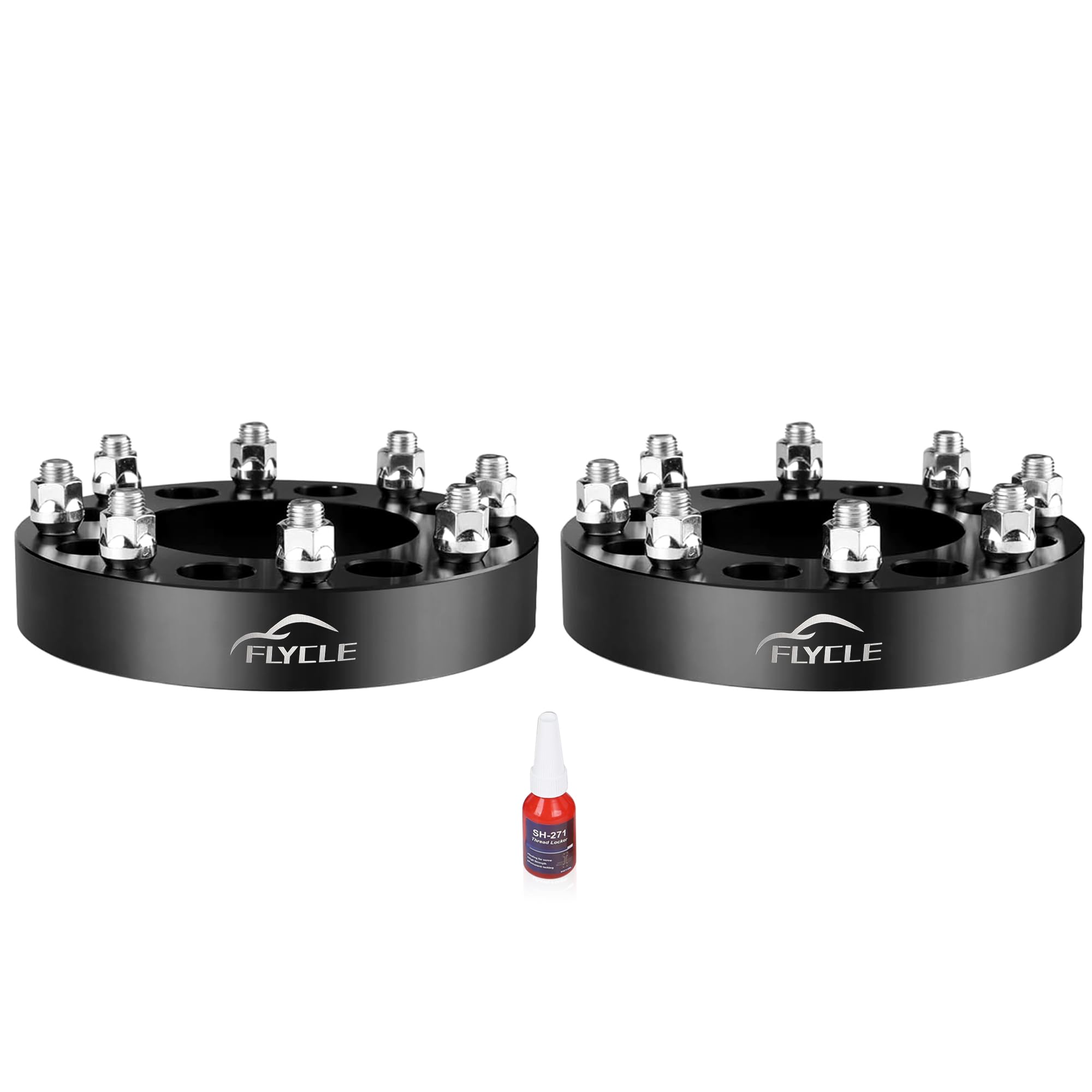 FLYCLE 8x6.5 to 8x180 Wheel Adapters, 1.5 inch 8x165.1mm to 8x180mm Wheel Adapter with M14x1.5 Studs & 117mm Center Bore for 199