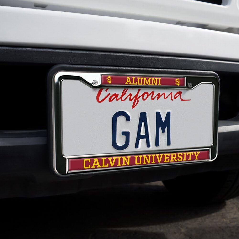 Calvin University Alumni Full Size Standard License Plate Metal Frame