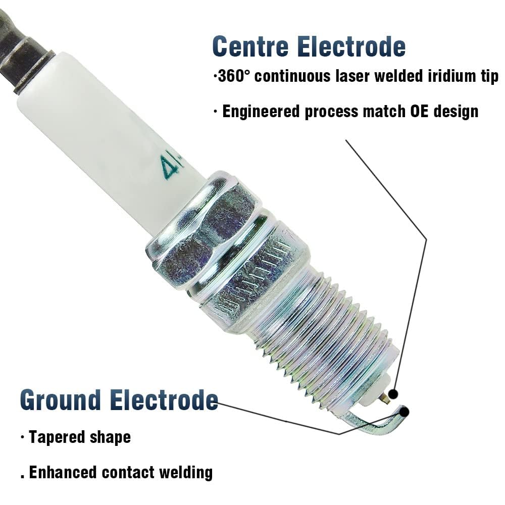 Spark Plugs and Wires for Chevy 5.3, Spark Plug 41-962 * 8 + Spark Plug Wires *8 9748HH 10.5mm (red) Fit for Chevrolet Silverado