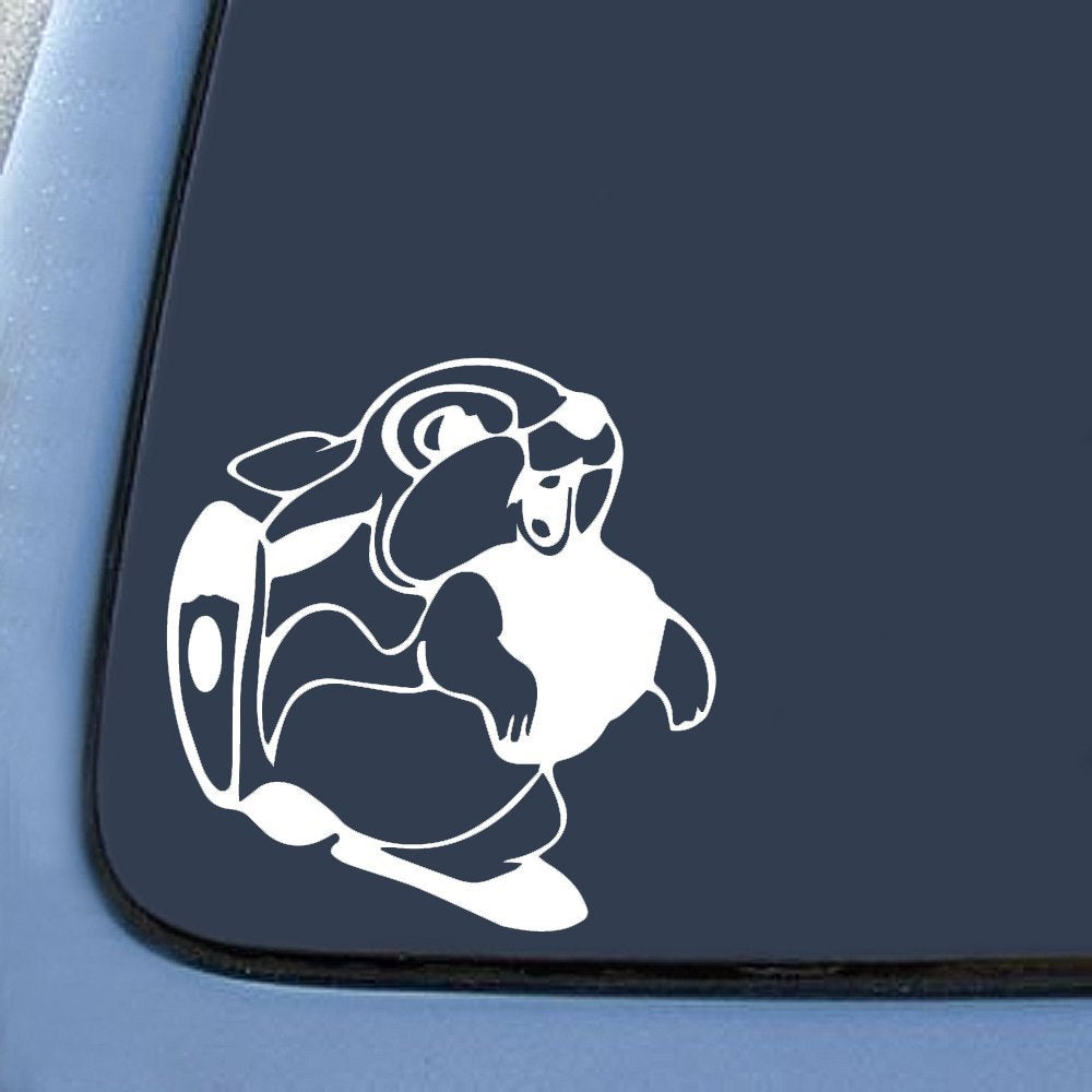 Thumper Rabbit Sticker Decal Notebook Car Laptop 5' X 6' (White)