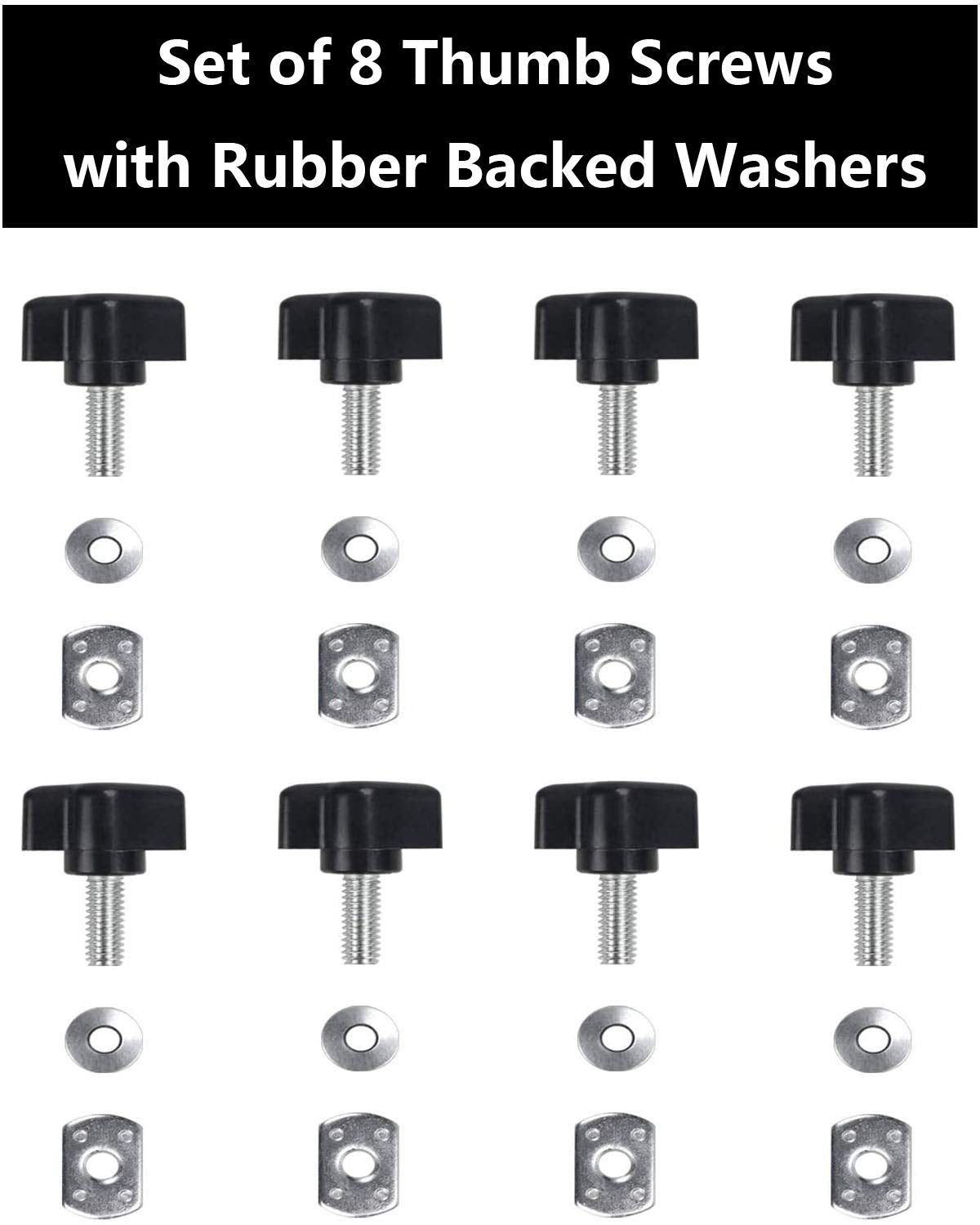 Universal Hard Top Bolts for Jeep Wrangler - Quick Removal Fastener Thumb Screw & Nut Kit Compatible with All Jeep Wrangler YJ T