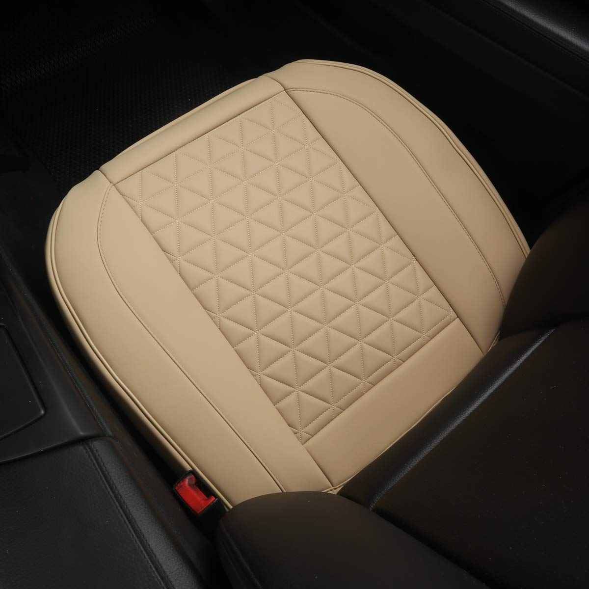 Black Panther Luxury Polyvinyl Car Seat Cover Front Bottom Seat Cushion Cover, Anti-Slip And Wrap Around The Bottom, Fits 95% Of