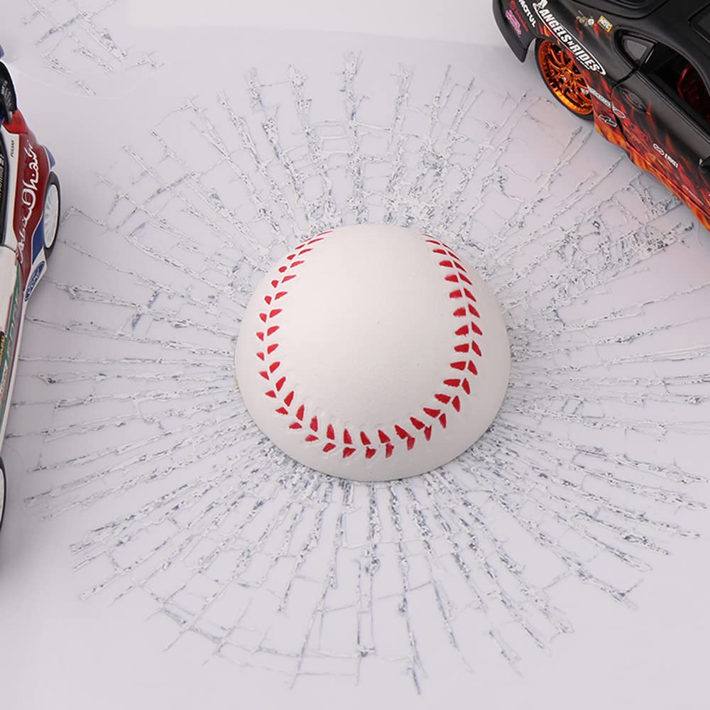3D Prank Tricky Broken Glass Sticker Car Window Ball Hits Self Adhesive Funny Car Stickers (Baseball)