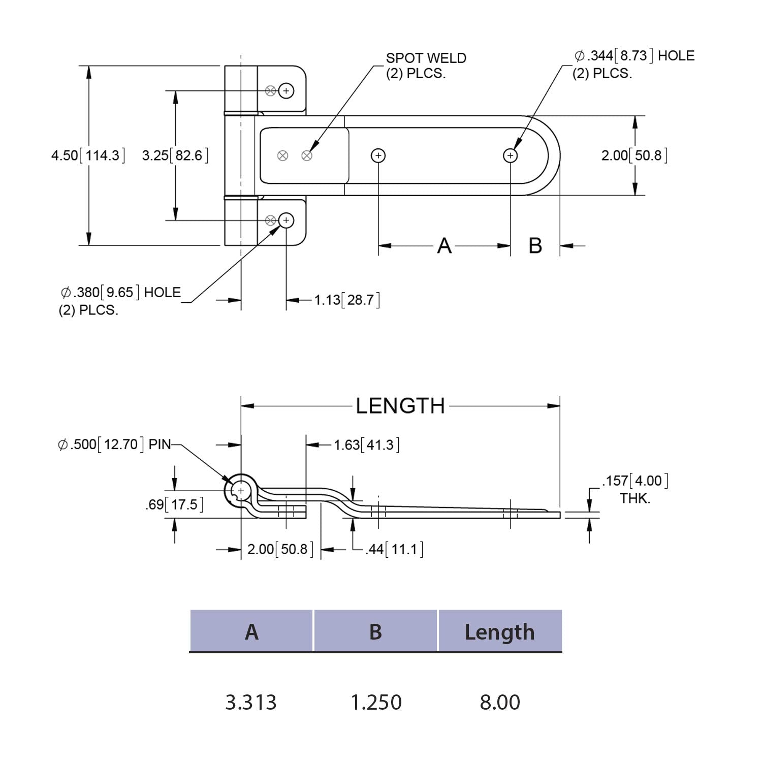 Trailer Door Hinge (Sp-H308003) - Single
