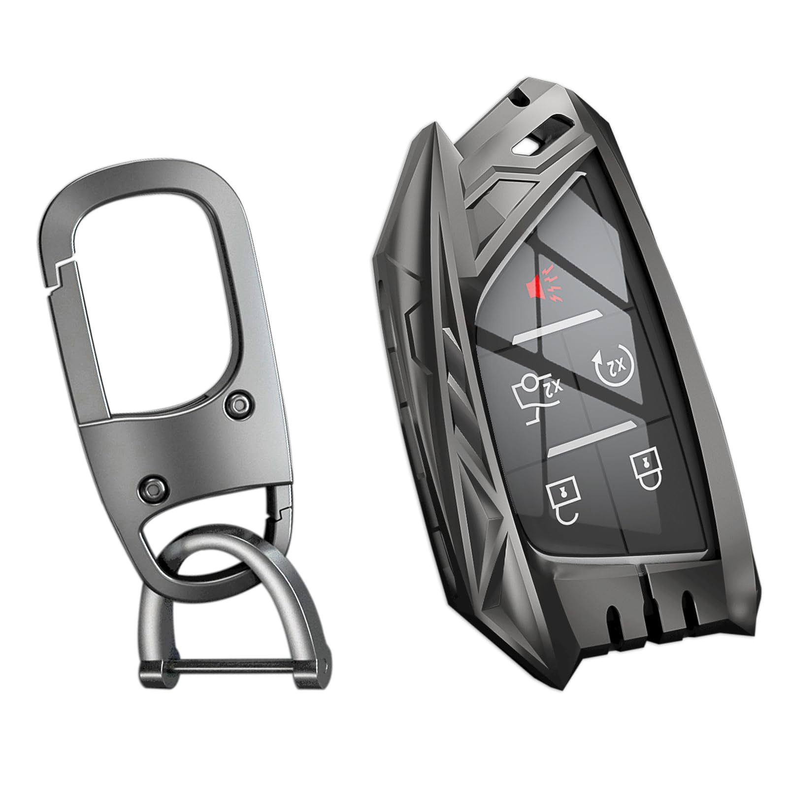 Ocezbiis For Cadillac Key Fob Cover,Keychain,Zinc Alloy Protection Car Key Case For Escalade Esv Ct4 Ct5 Ct6 Cts Xt6 Corvette C8