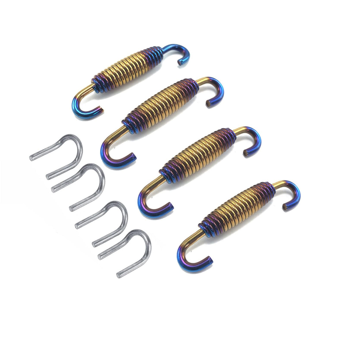 Motorcycle Exhaust Springs 58Mm /2.28' 4 Pcs, Exhaust Spring Fasteners 4 Pcs, Exhaust Pipe Muffler Swivel Spring, Exhaust Pipe Springs With Swivel Hooks Set Of 8 Pack (Colorful)