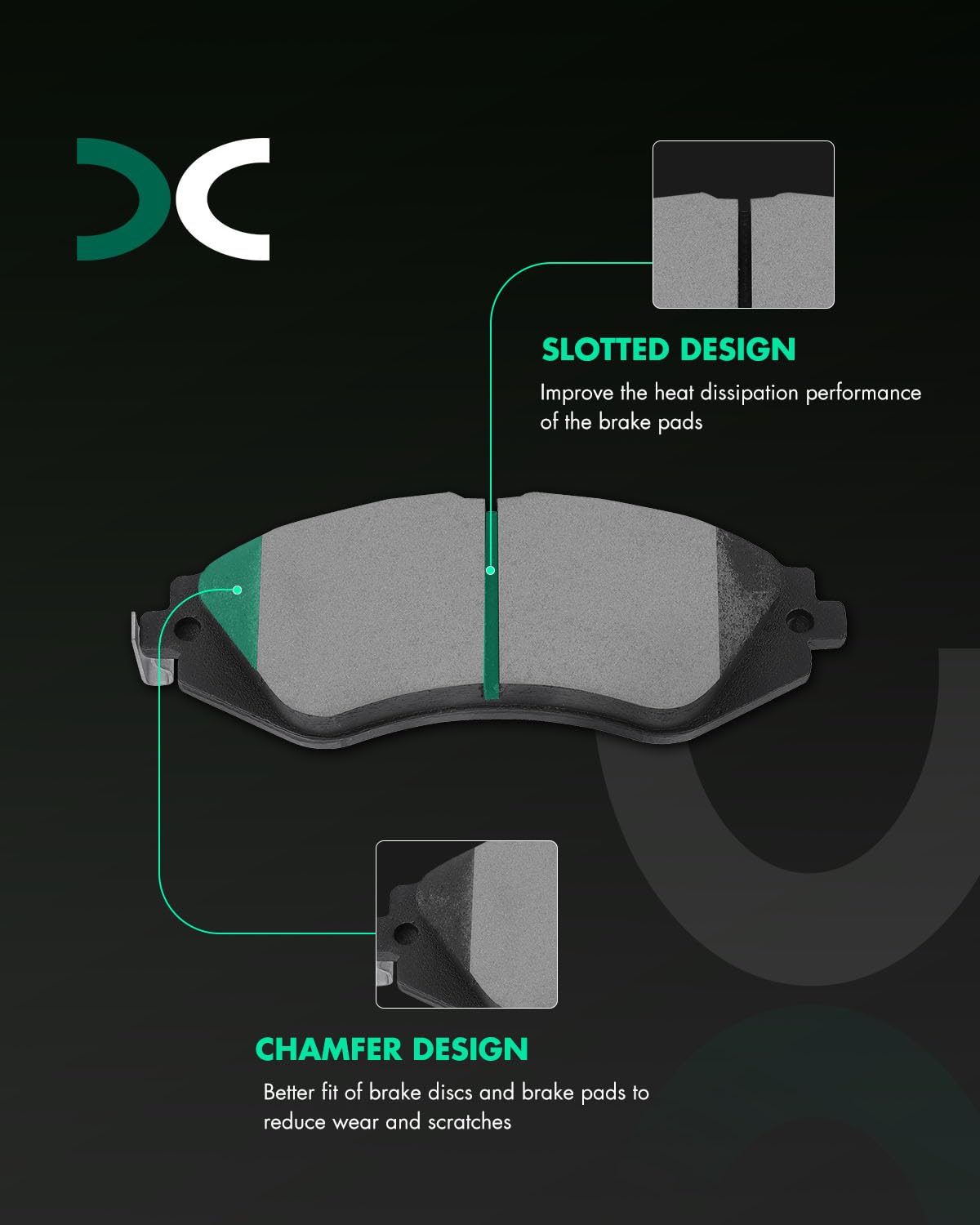 Scitoo D1035 Front Ceramic Brake Pads Sets Fit For Chevy Aveo/Aveo5/Optra/Spark,For Pontiac G3/G3 Wave/Wave/Wave5,For Suzuki For
