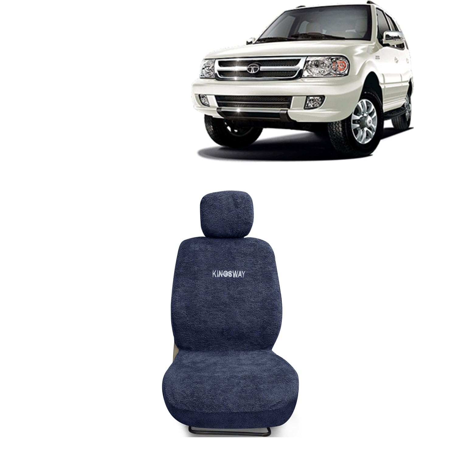 Kingsway Pure Cotton Towel Fabric Seat Covers for Tata Zest (Model 2014 Onwards) (Grey Color, Single Piece for Rear Seat)