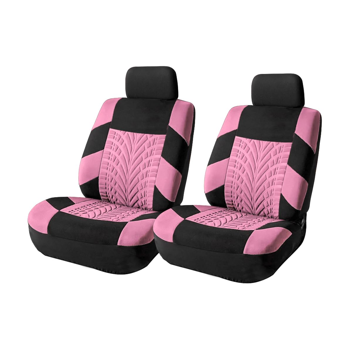 2Pcs Car Seat Covers For Front Seats, Breathable Waterproof Polyester Split Automotive Cushion Cover, Vehicle Seat Protectors Driver Interior Accessories Universal For Most Cars, Suv (Pink/Front)