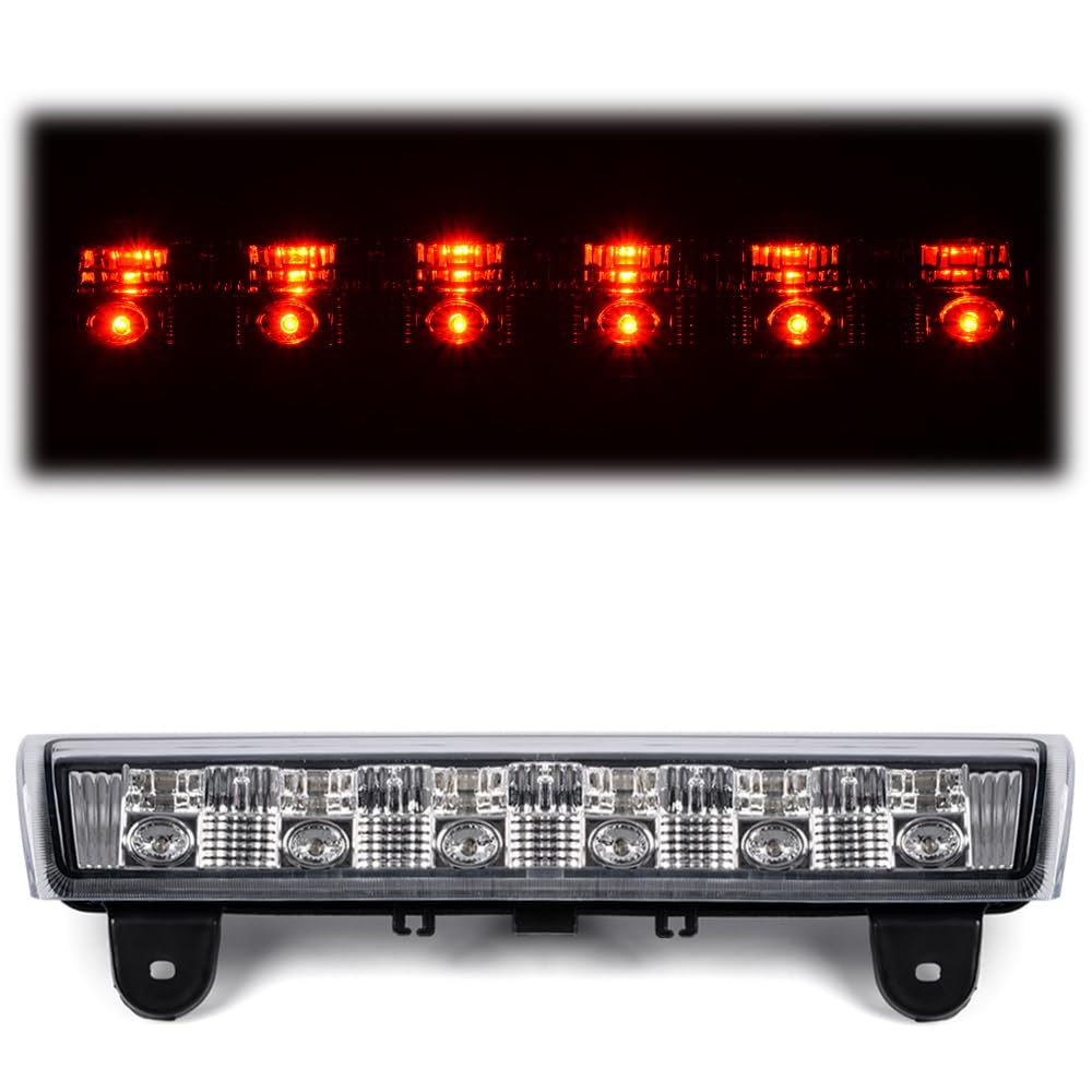 Cheda Third 3D Brake Lights, Compatible With 2000-2006 Chevy Suburban Tahoe Gmc Yukon, Chrome Lens Clear Housing Led Bar Tail Ca