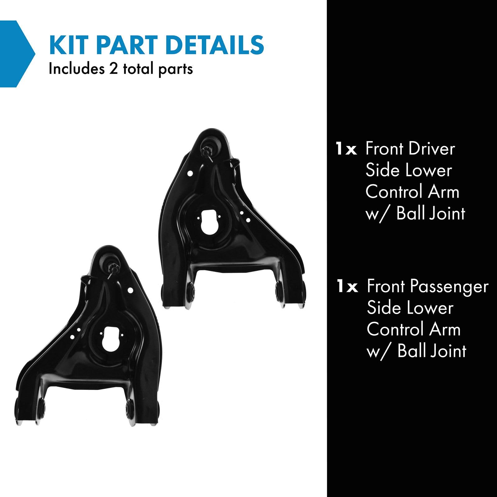 Trq Front Lower Control Arm With Ball Joint Set Compatible With 88-02 Chevrolet Gmc