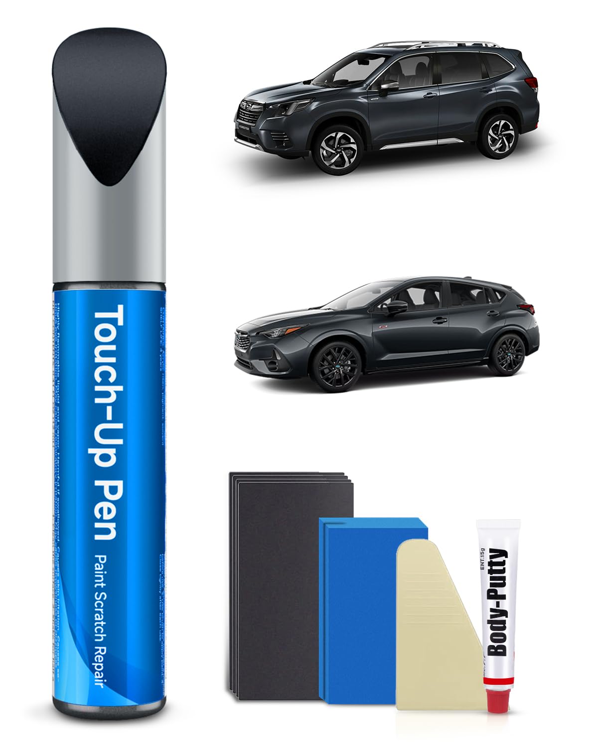 61K Dark Gray Metallic Touch Up Paint Kit Compatible with Subaru Exact Match Car Scratch Repair Touch Up Paint Kit